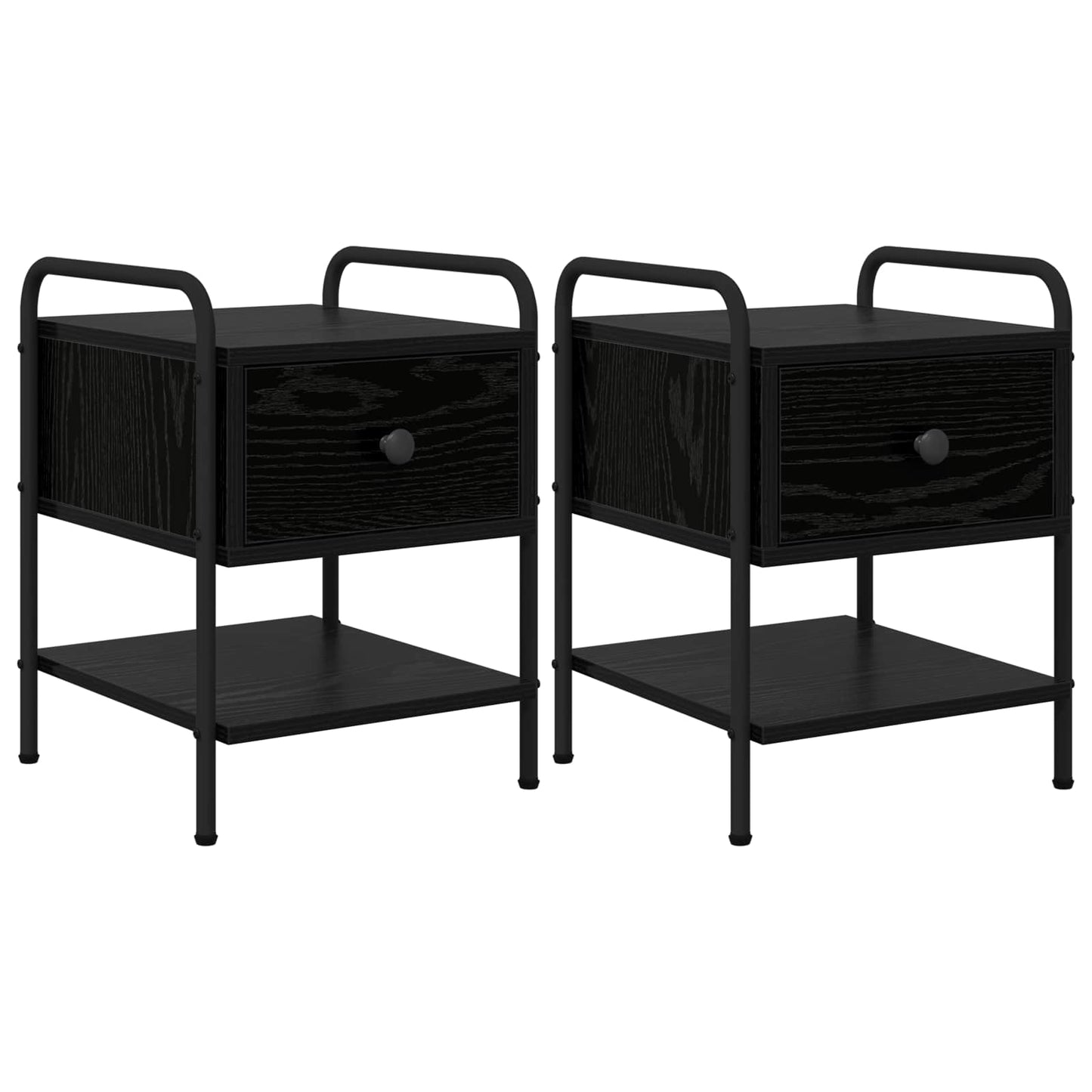Bedside Cabinet 2 pcs Black Oak 35 x 36.5 x 47 cm