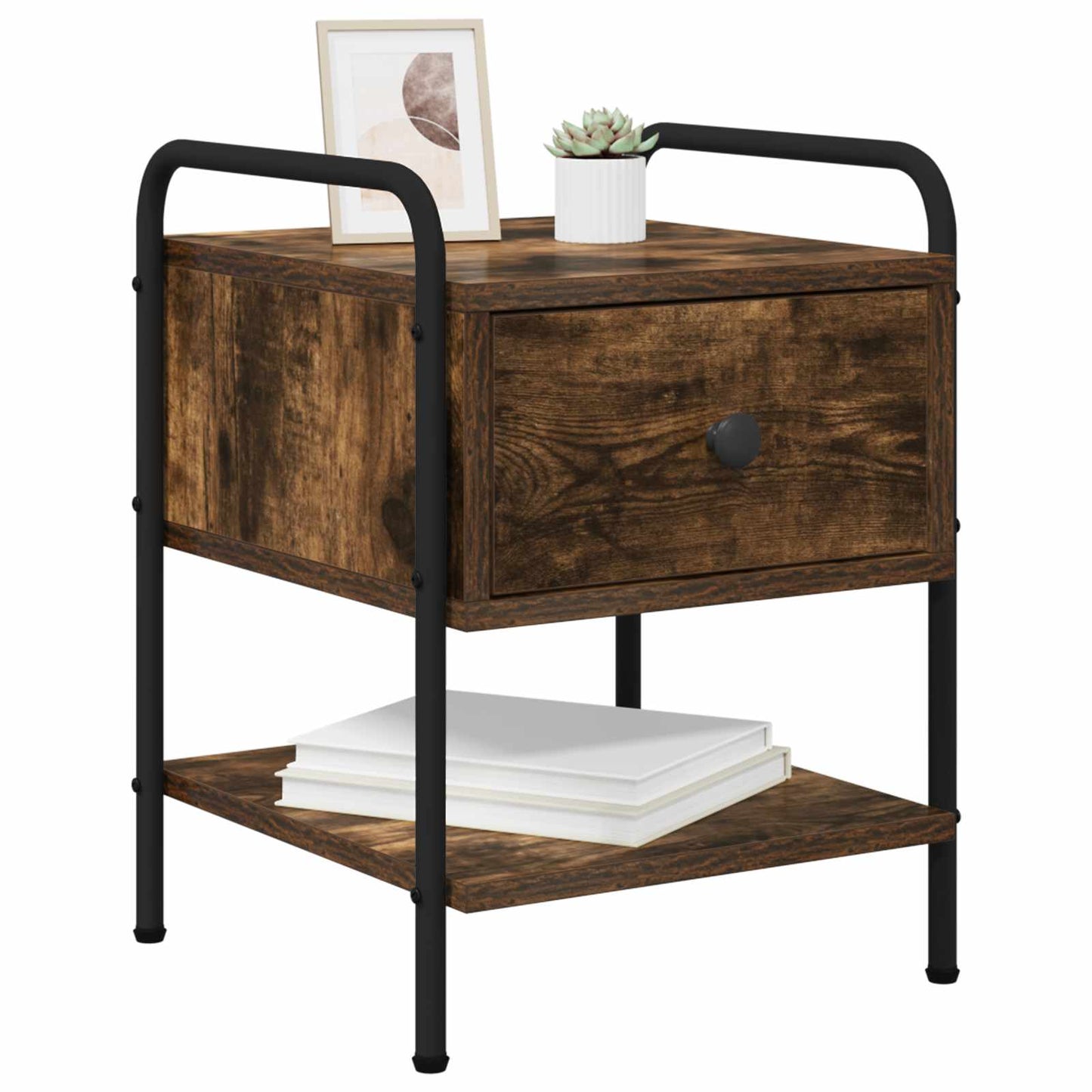 Bedside Cabinet Smoked Oak 35 x 36.5 x 47 cm Engineered Wood