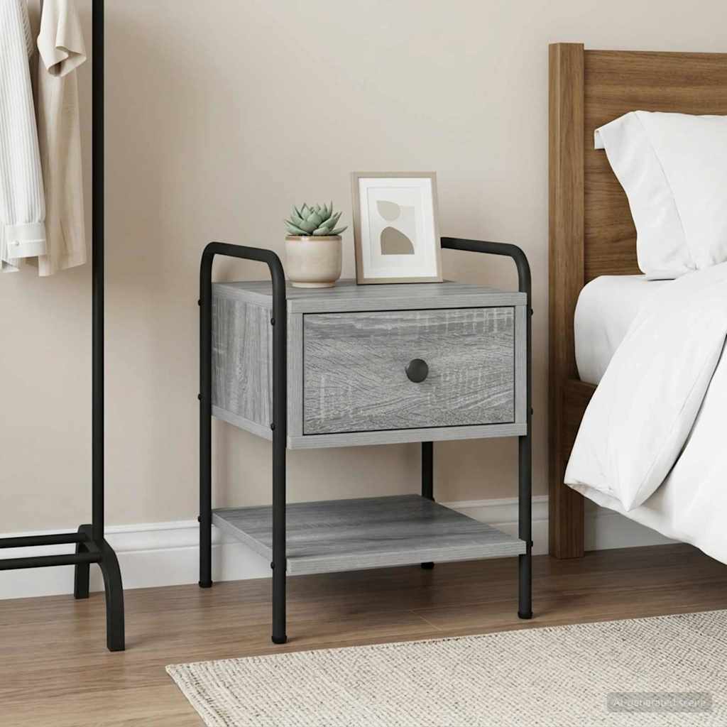 Bedside Cabinet Grey Sonoma 35 x 36.5 x 47 cm Engineered Wood