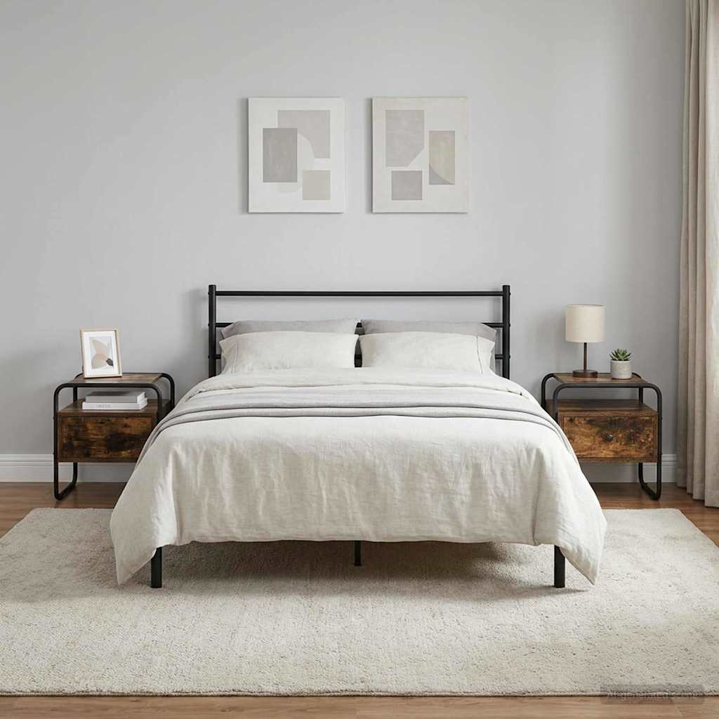 Bedside Cabinet 2 pcs Smoked Oak 40 x 39.5 x 40 cm