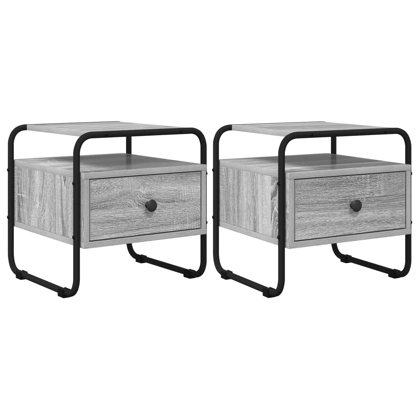 Bedside Cabinet 2 pcs Grey Sonoma 40 x 39.5 x 40 cm