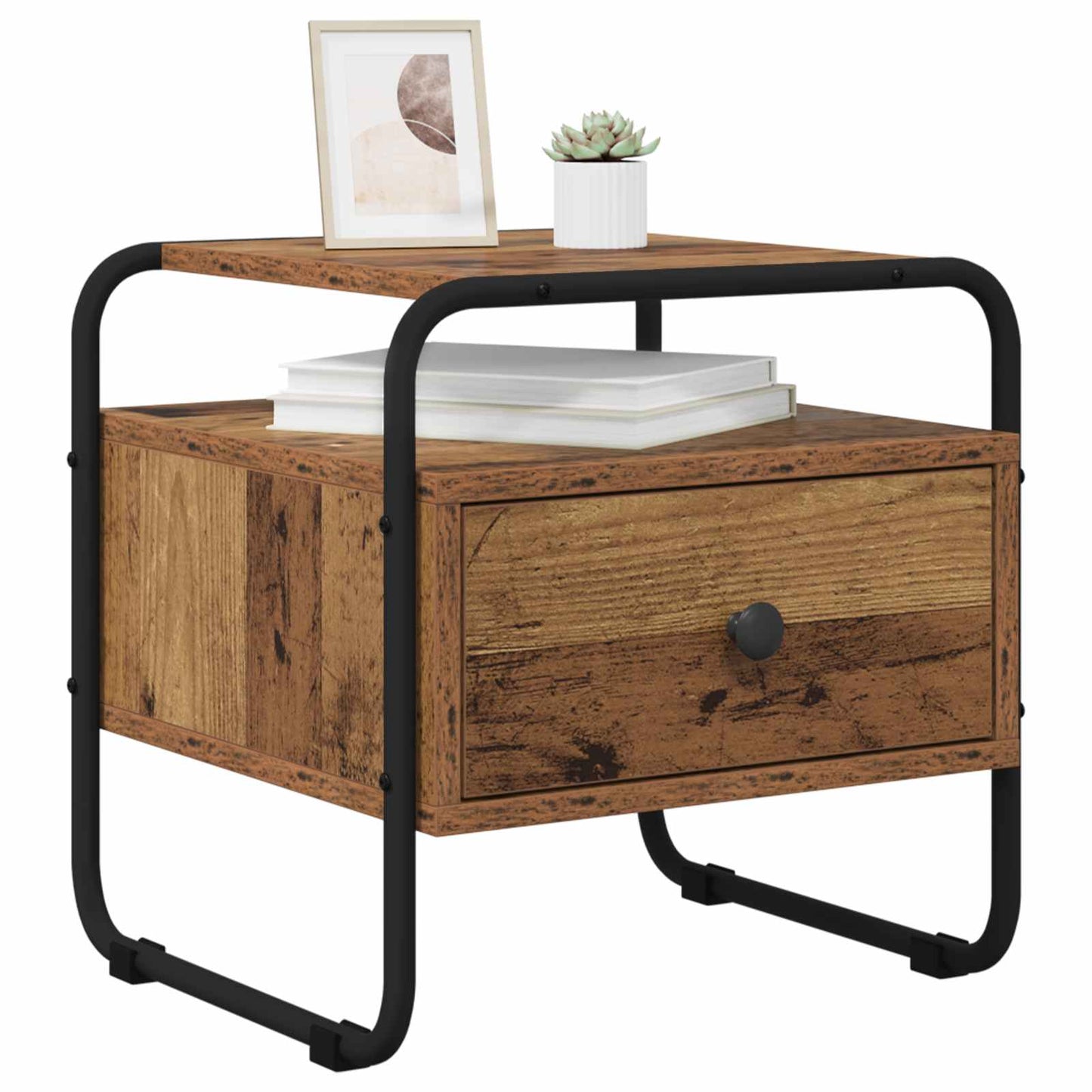 Bedside Cabinet 2 pcs Old Wood 40 x 39.5 x 40 cm