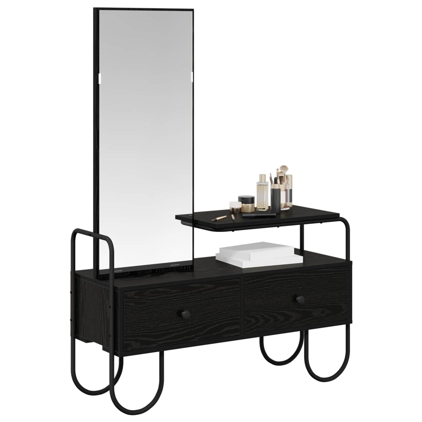 Dressing Table Black Oak 100 x 36.5 x 136 cm Engineered Wood