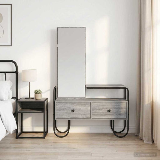 Dressing Table Grey Sonoma 100 x 36.5 x 136 cm Engineered Wood