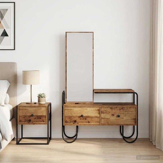 Dressing Table Old Wood 100 x 36.5 x 136 cm Engineered Wood