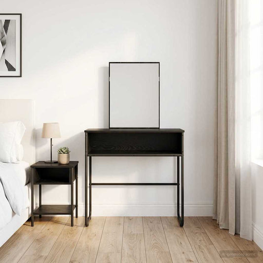 Dressing Table Black Oak 81 x 40 x 131 cm Engineered Wood