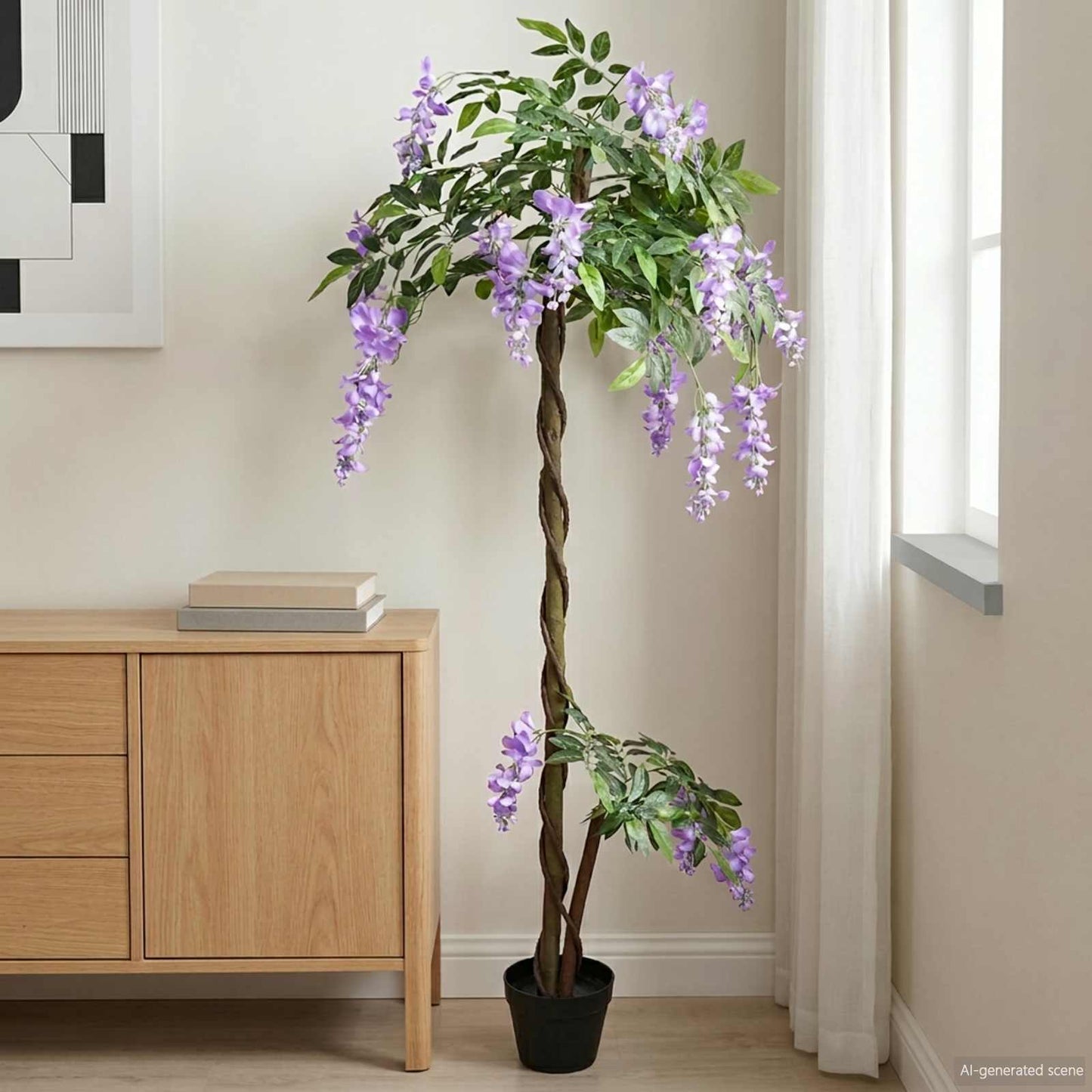 Artificial Bean Flower Tree Purple 80 x 18 x 160 cm