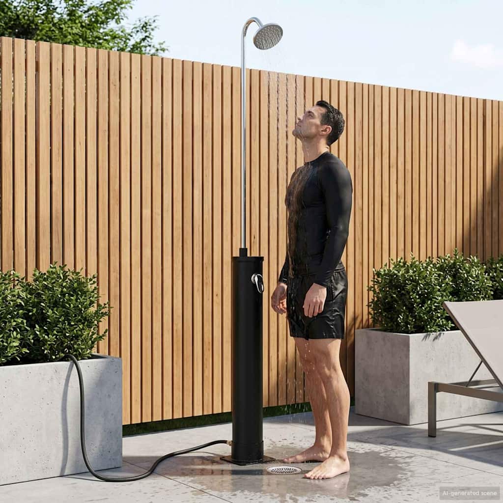 Solar Shower with Shower Head PVC, ABS, Zinc Alloy Black