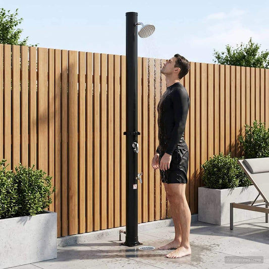 Solar Shower with Shower Head and Faucet 20 L Black