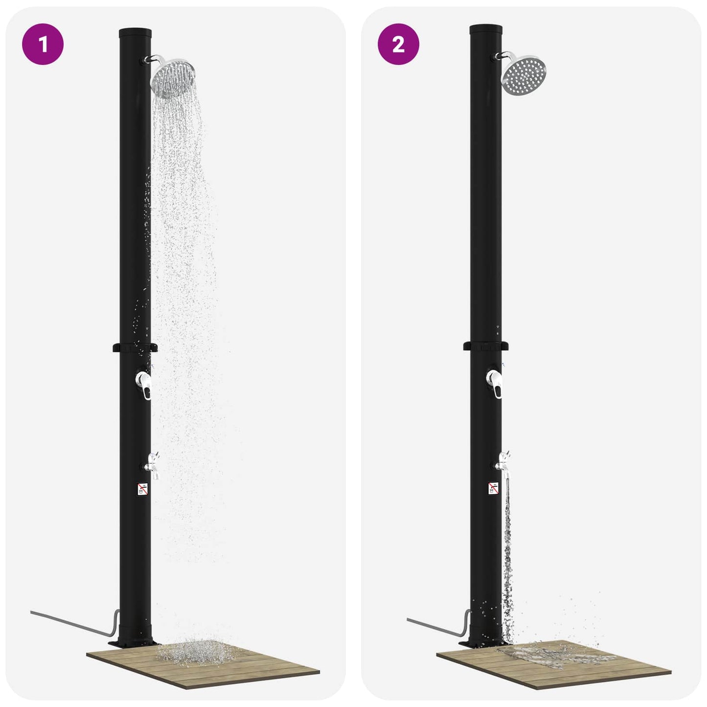 Solar Shower with Shower Head and Faucet PVC, ABS, Zinc Alloy
