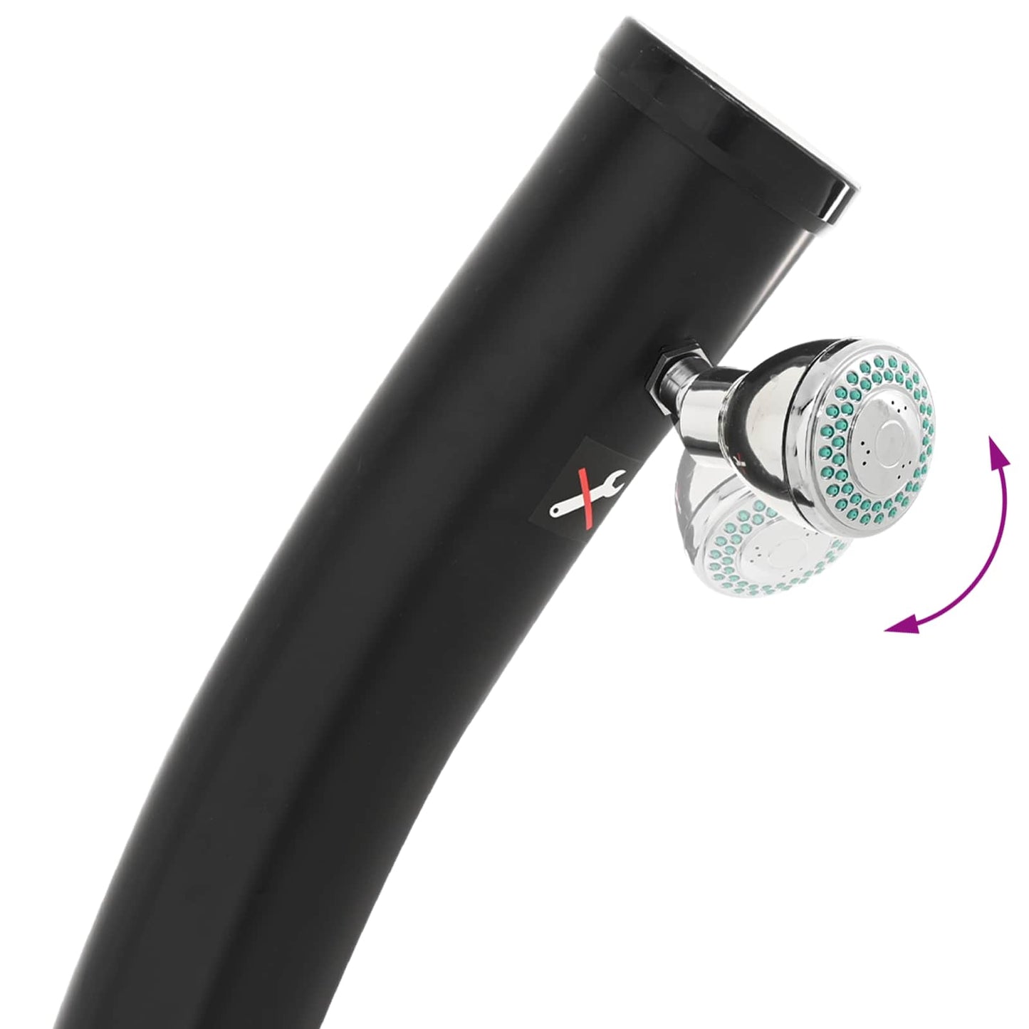 Solar Shower with Shower Head PVC, ABS, Zinc Alloy Black