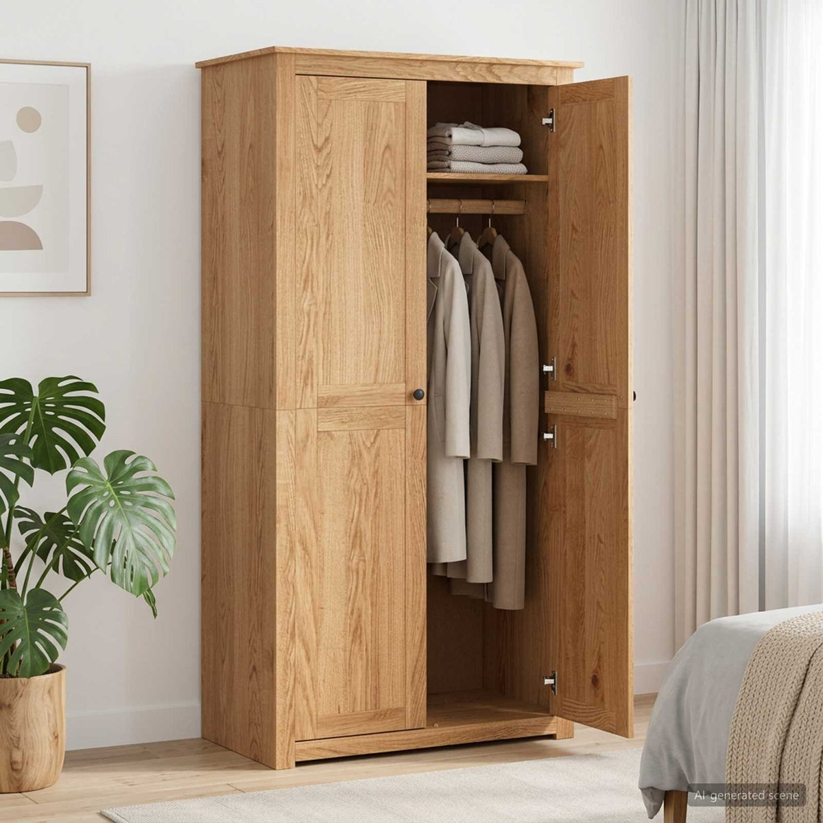 Wardrobe PANAMA Honey 88.5 x 50 x 185 cm Solid Pine Wood