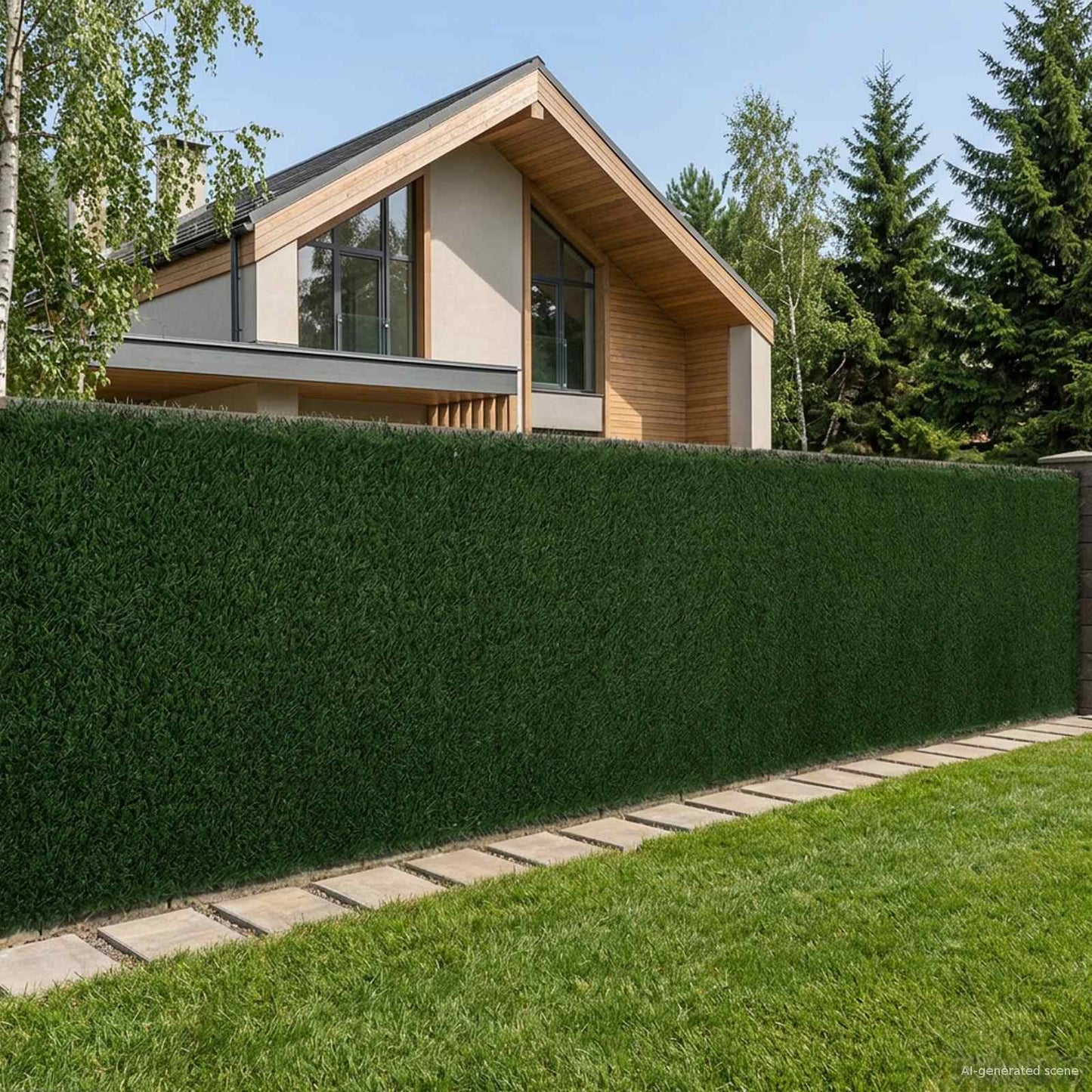 Artificial Fence Dark Green 1.5 x 6 m PVC and Steel