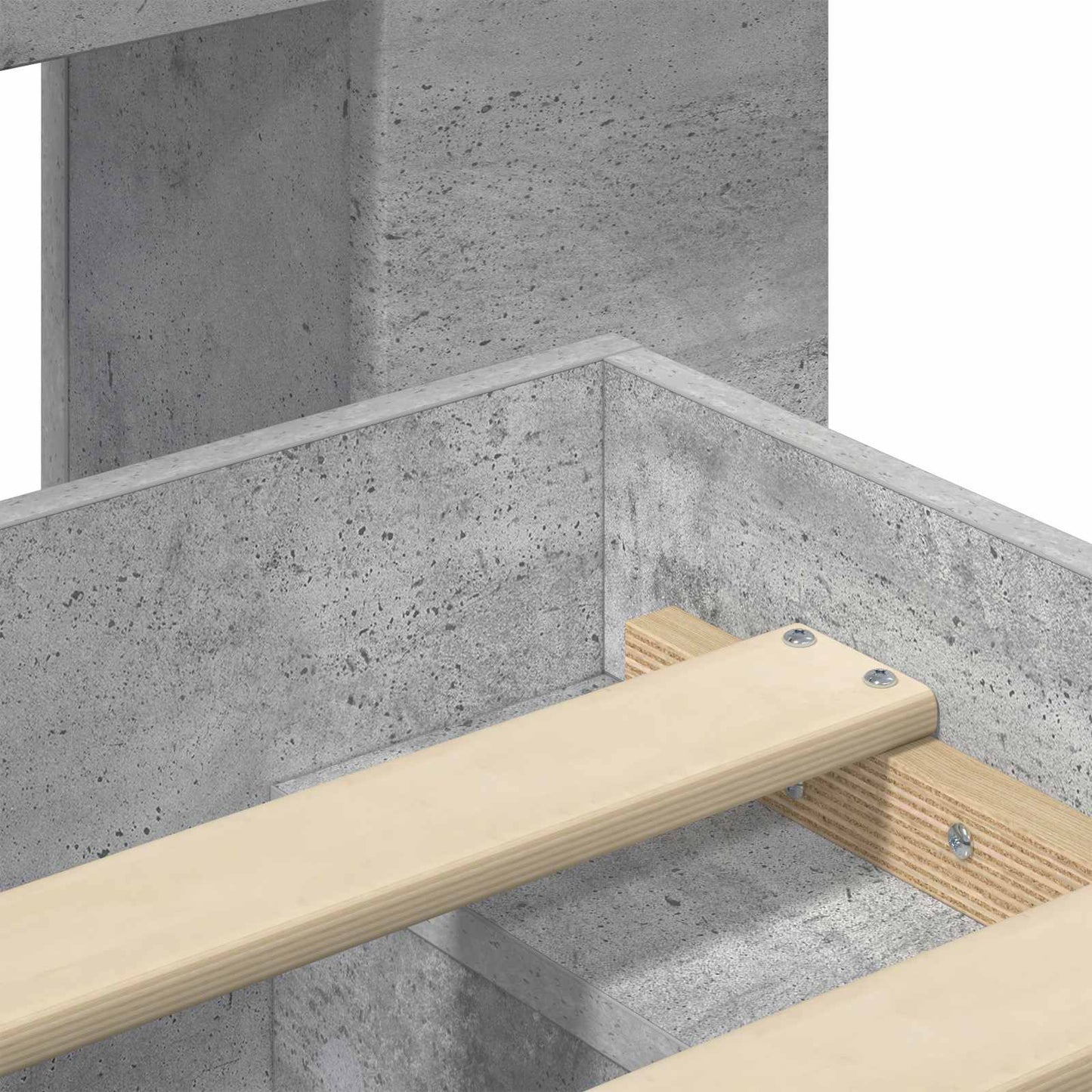 Bed Frame with Storage with Headboard Concrete Grey 75 x 190 cm