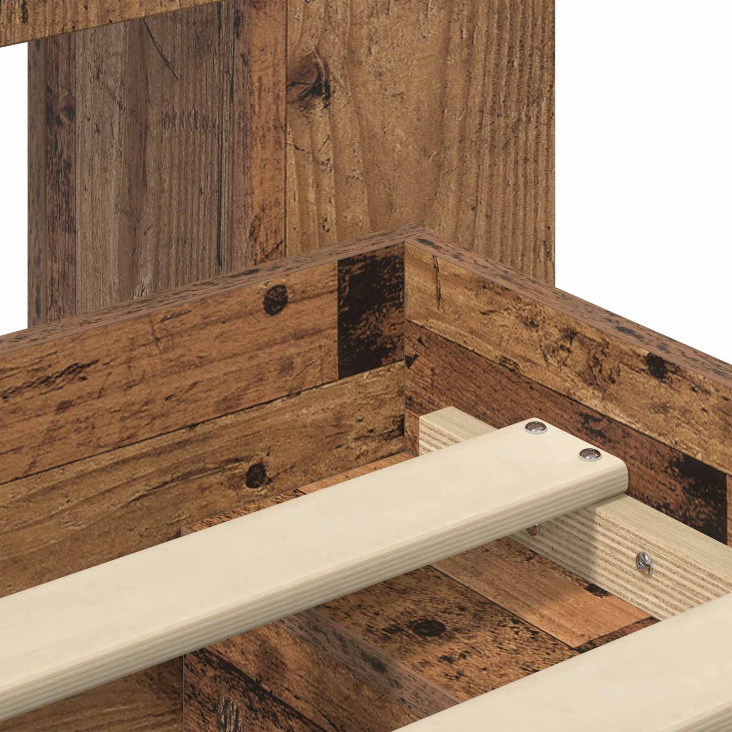 Bed Frame with Storage Old Wood 75 x 190 cm Engineered Wood