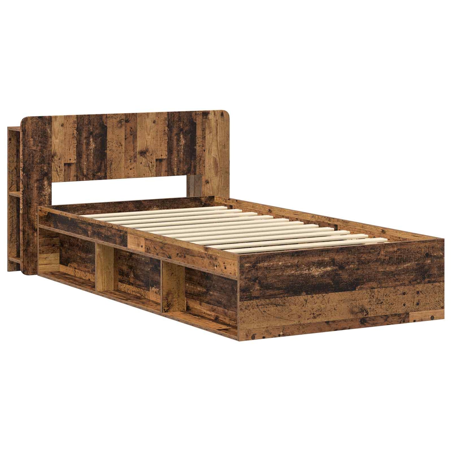 Bed Frame with Storage Old Wood 75 x 190 cm Engineered Wood