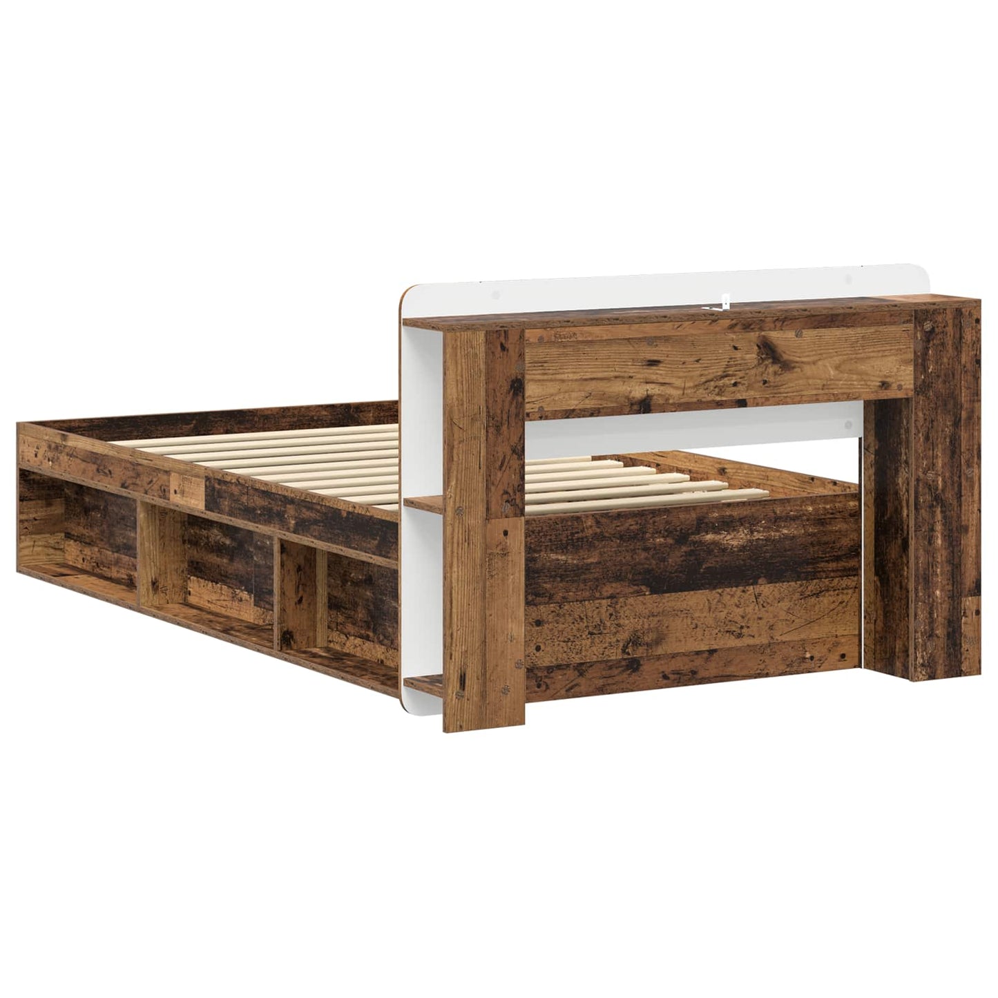 Bed Frame with Storage Old Wood 80 x 200 cm Engineered Wood