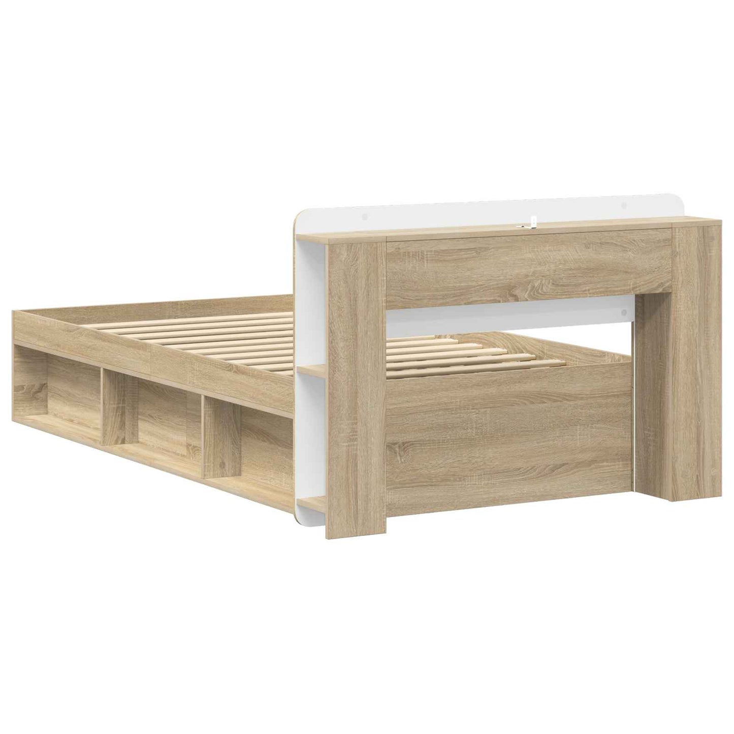 Bed Frame with Storage Sonoma Oak 80 x 200 cm Engineered Wood