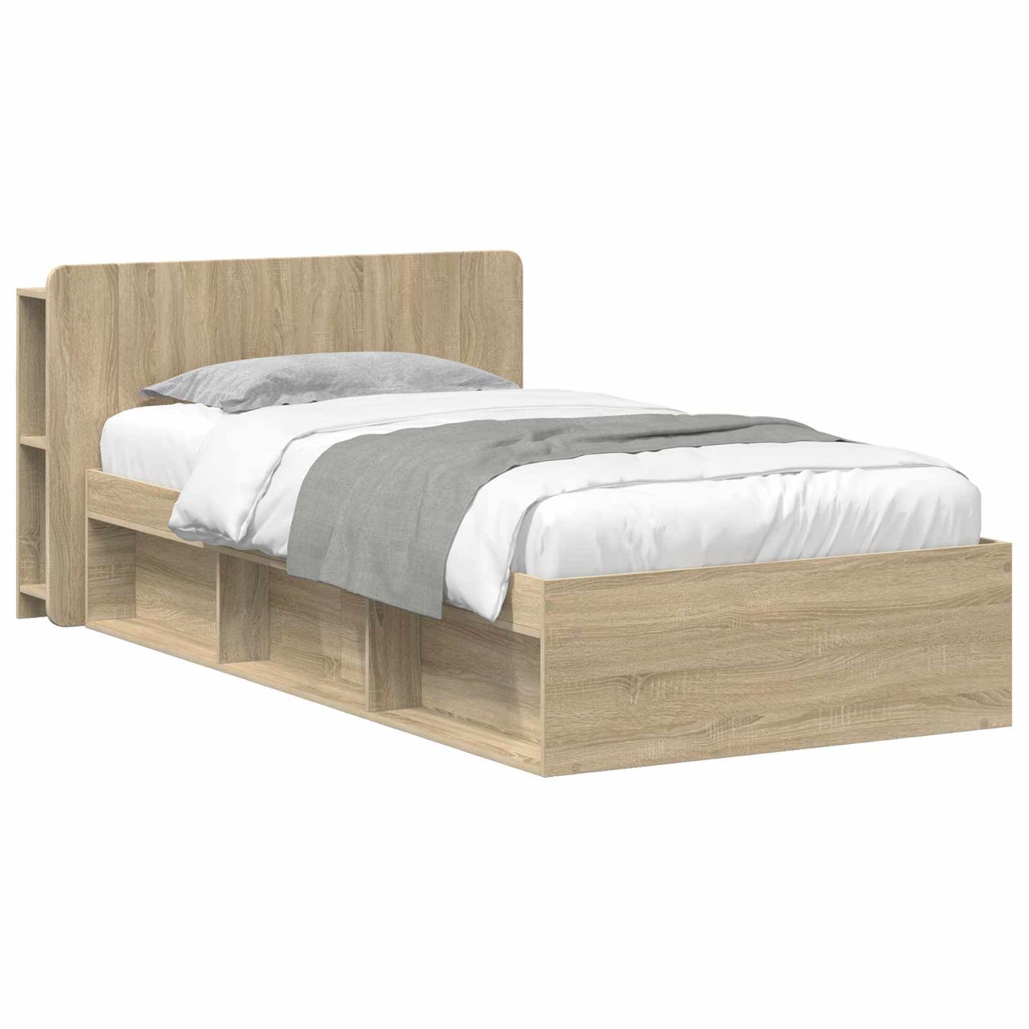 Bed Frame with Storage Sonoma Oak 90 x 190 cm Engineered Wood
