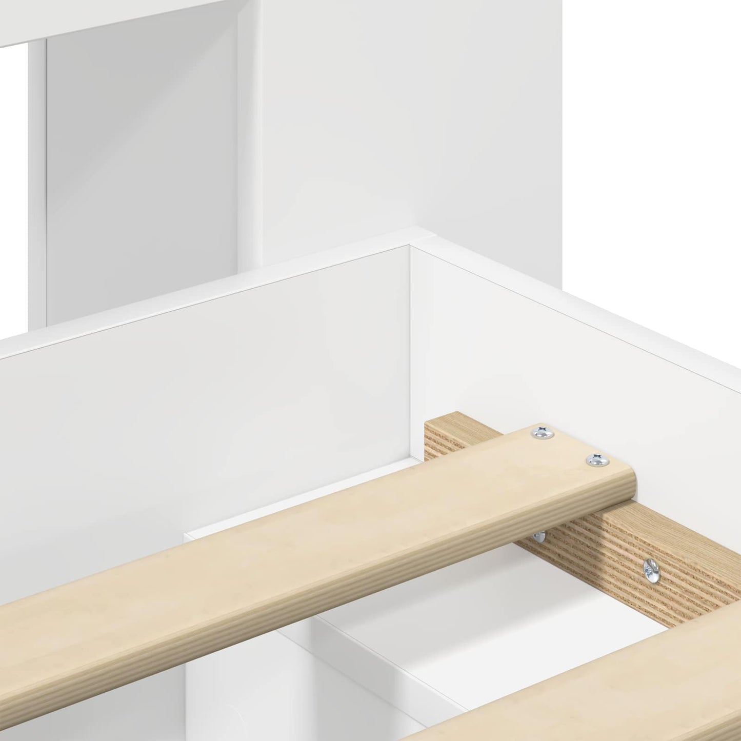 Bed Frame with Storage White 90 x 190 cm Engineered Wood