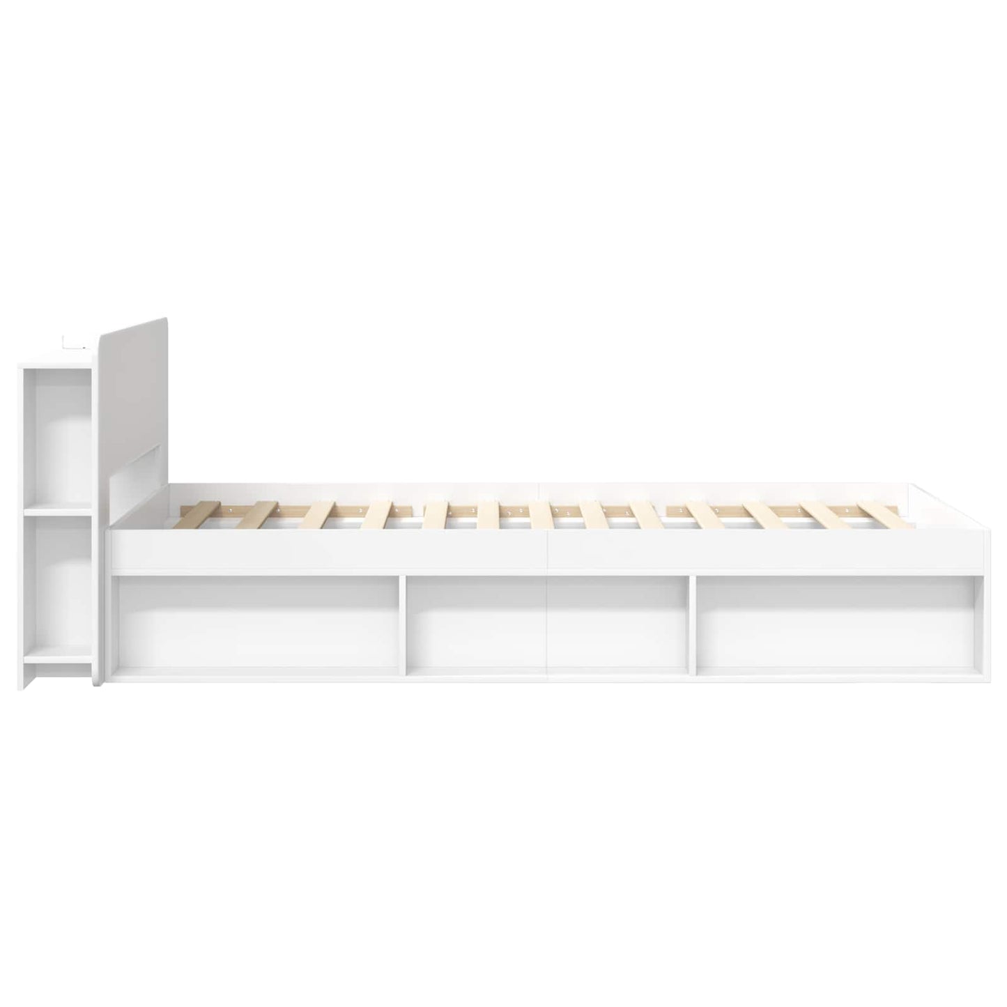 Bed Frame with Storage White 90 x 190 cm Engineered Wood