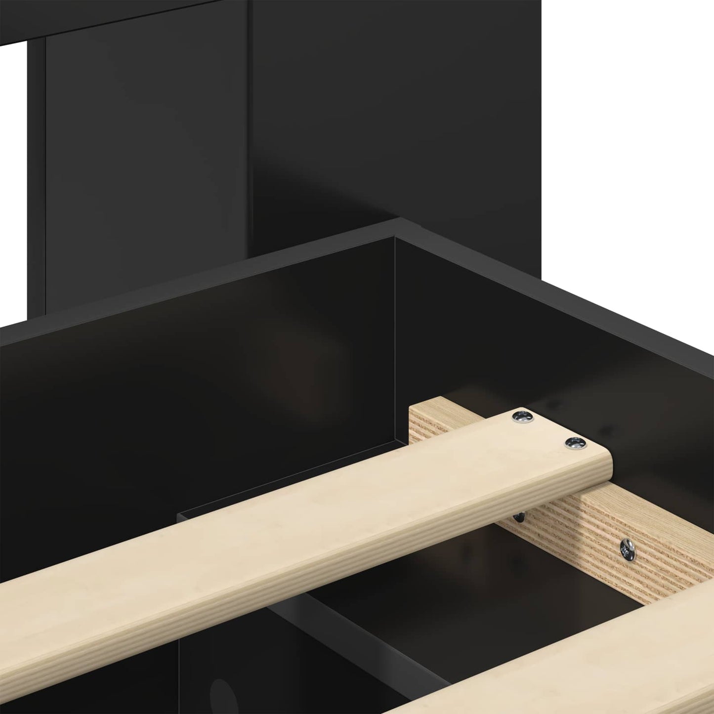Bed Frame with Storage Black 100 x 200 cm Engineered Wood