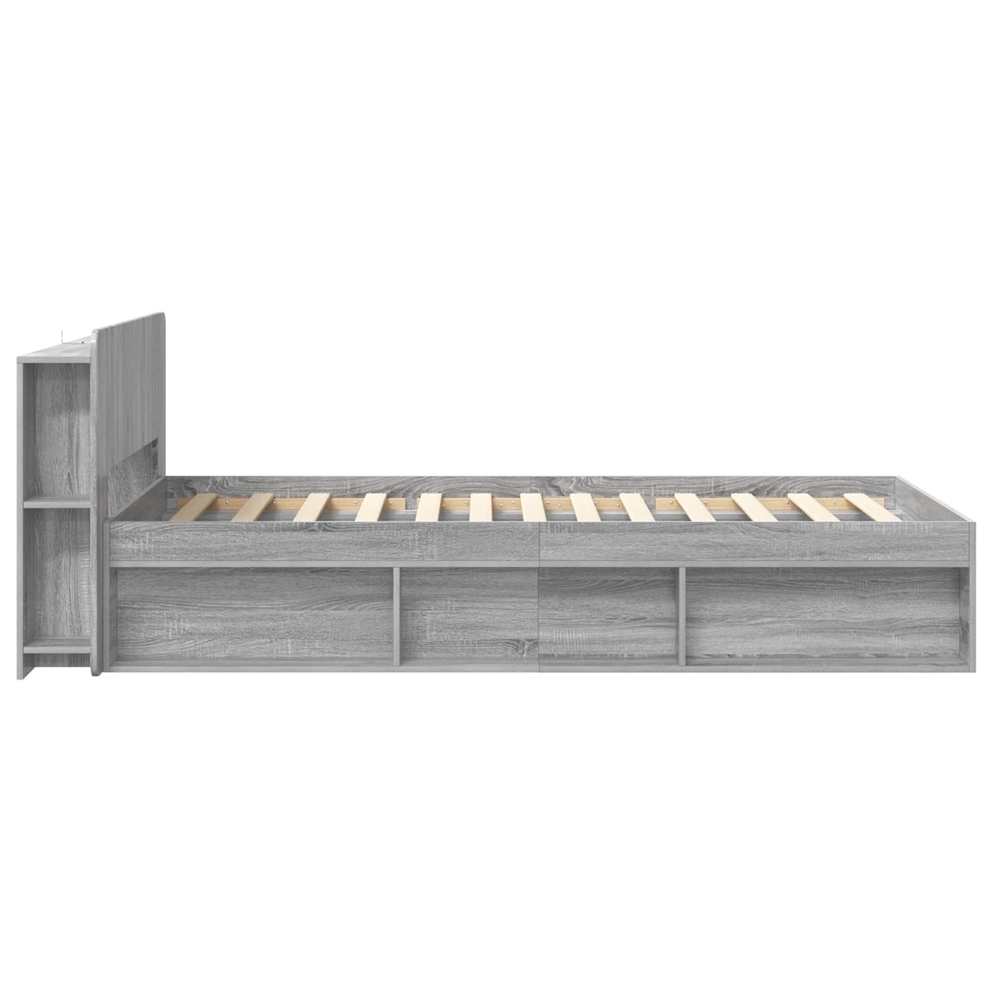 Bed Frame with Storage Grey Sonoma 100 x 200 cm Engineered Wood