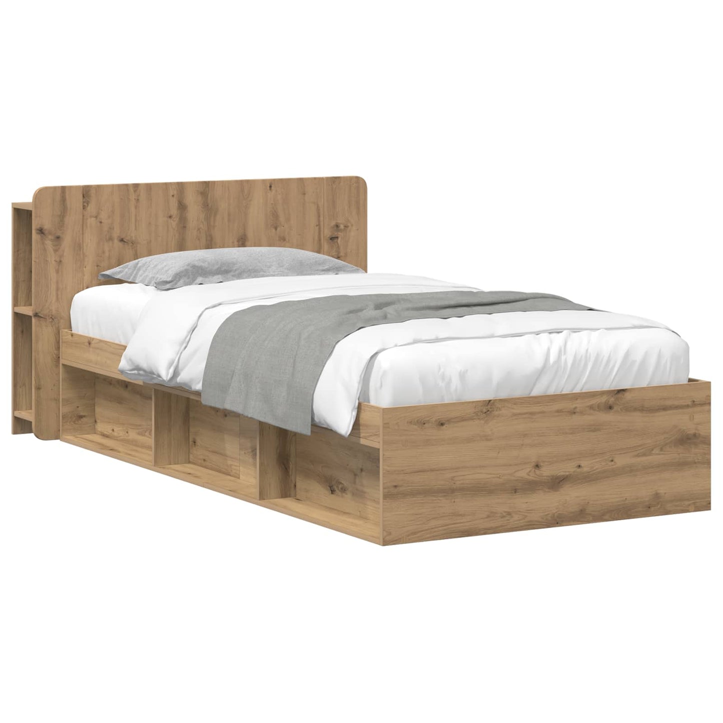 Bed Frame with Storage Artisan Oak 90 x 200 cm Engineered Wood