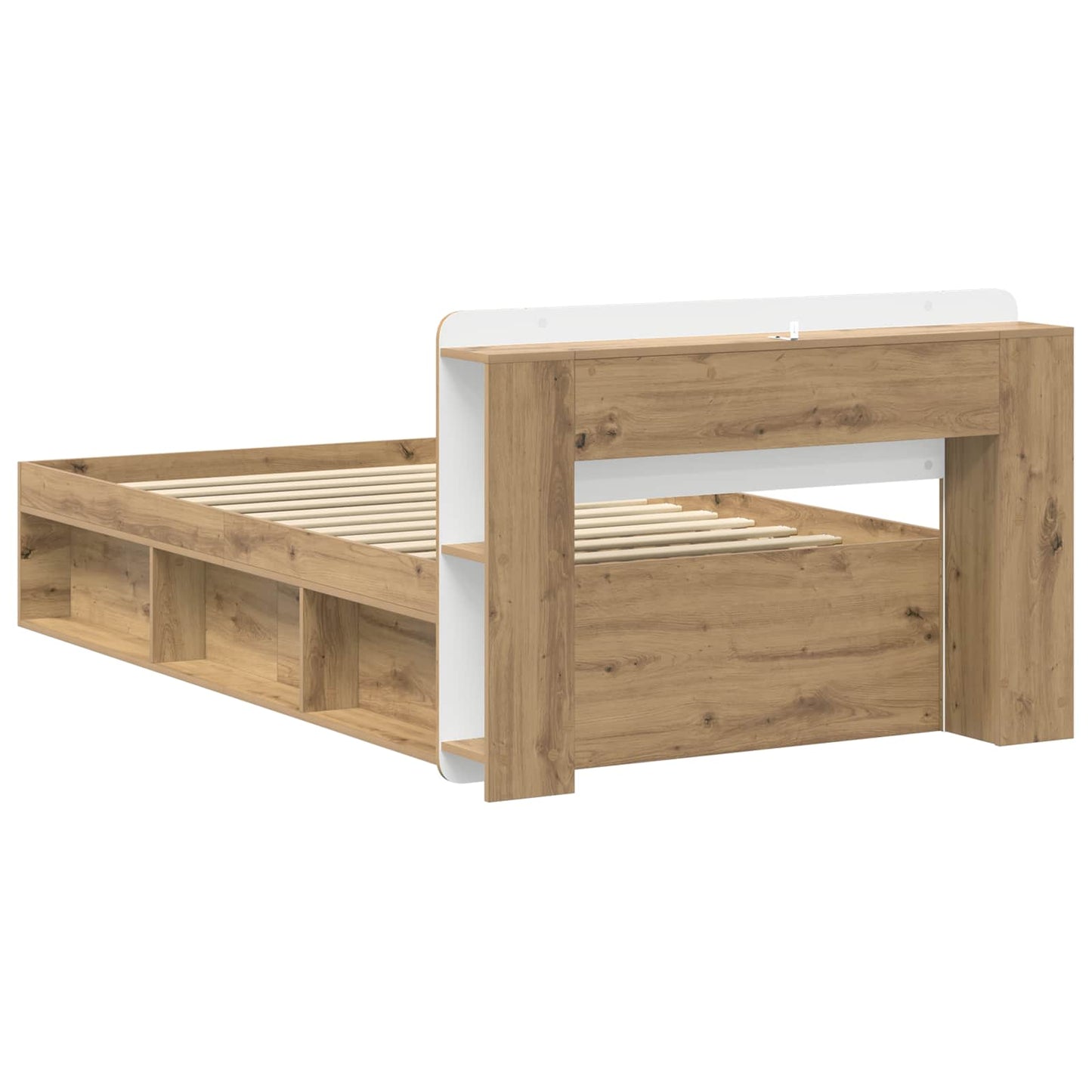 Bed Frame with Storage Artisan Oak 90 x 200 cm Engineered Wood