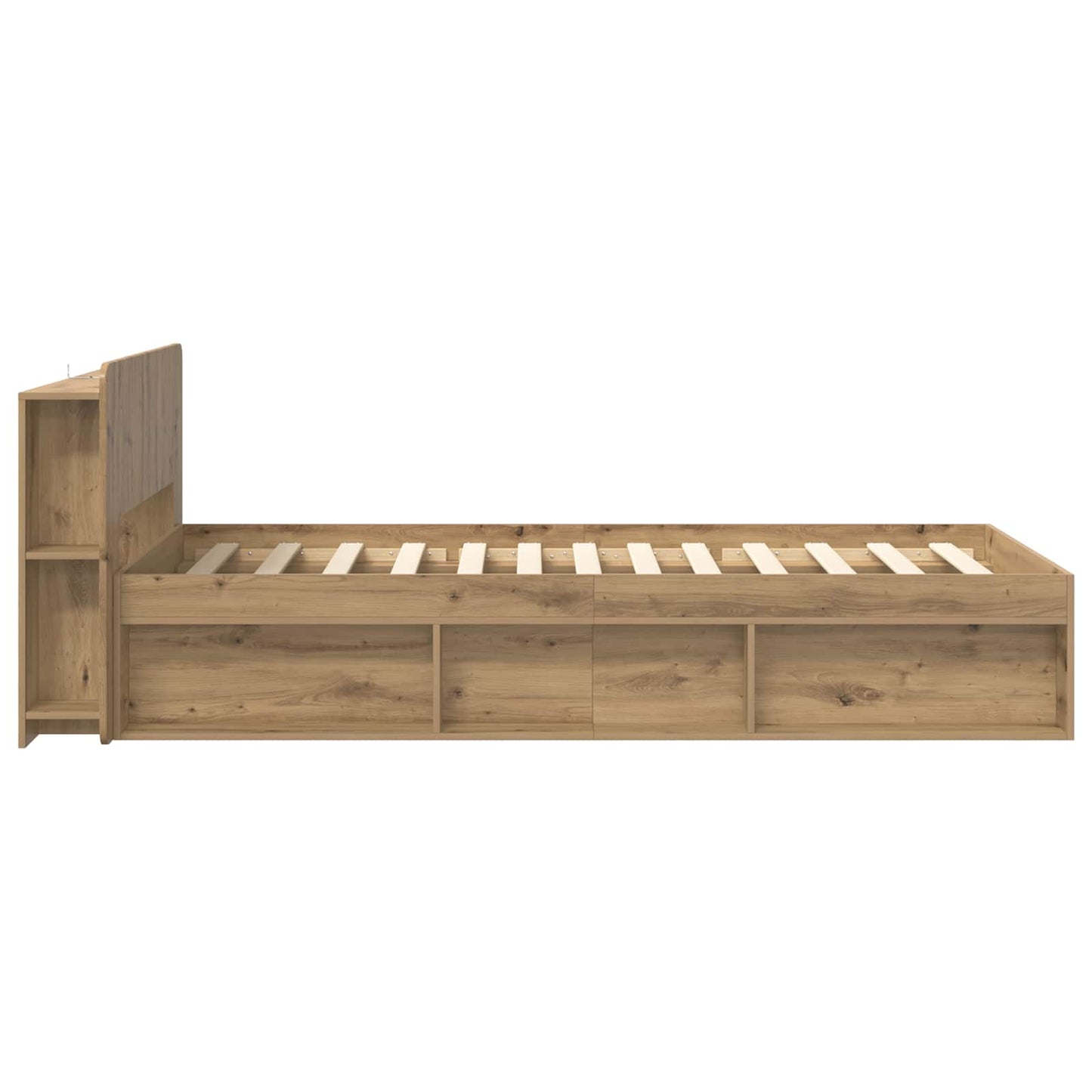 Bed Frame with Storage Artisan Oak 90 x 200 cm Engineered Wood