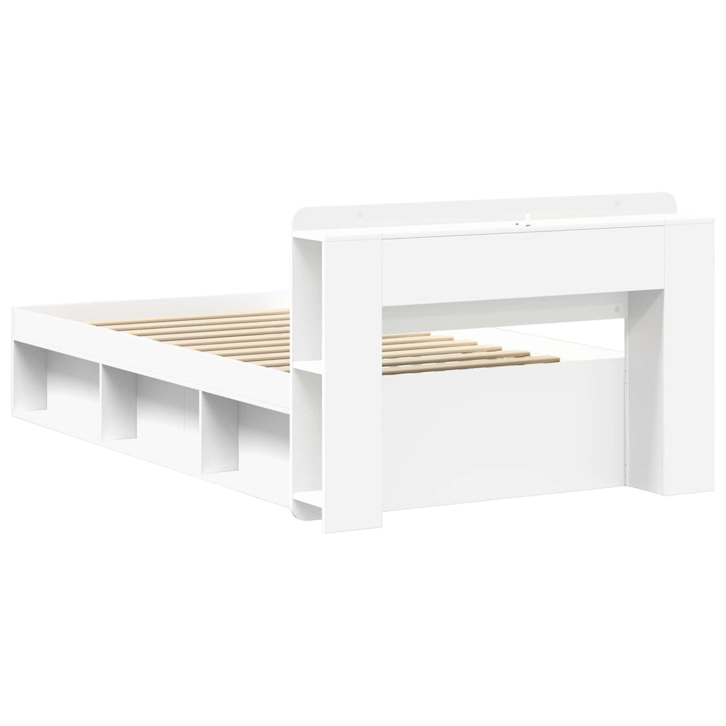 Bed Frame with Storage White 90 x 200 cm Engineered Wood