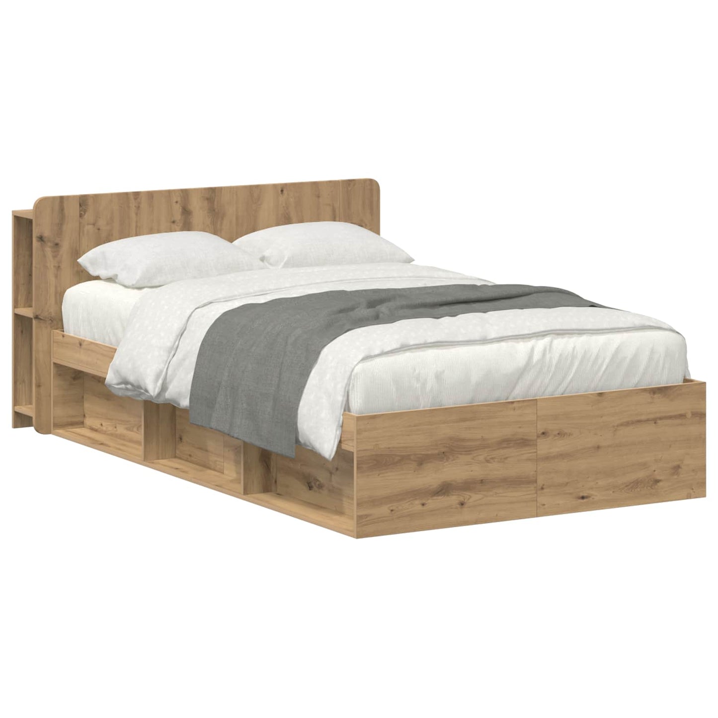 Bed Frame with Storage Artisan Oak 120 x 200 cm Engineered Wood