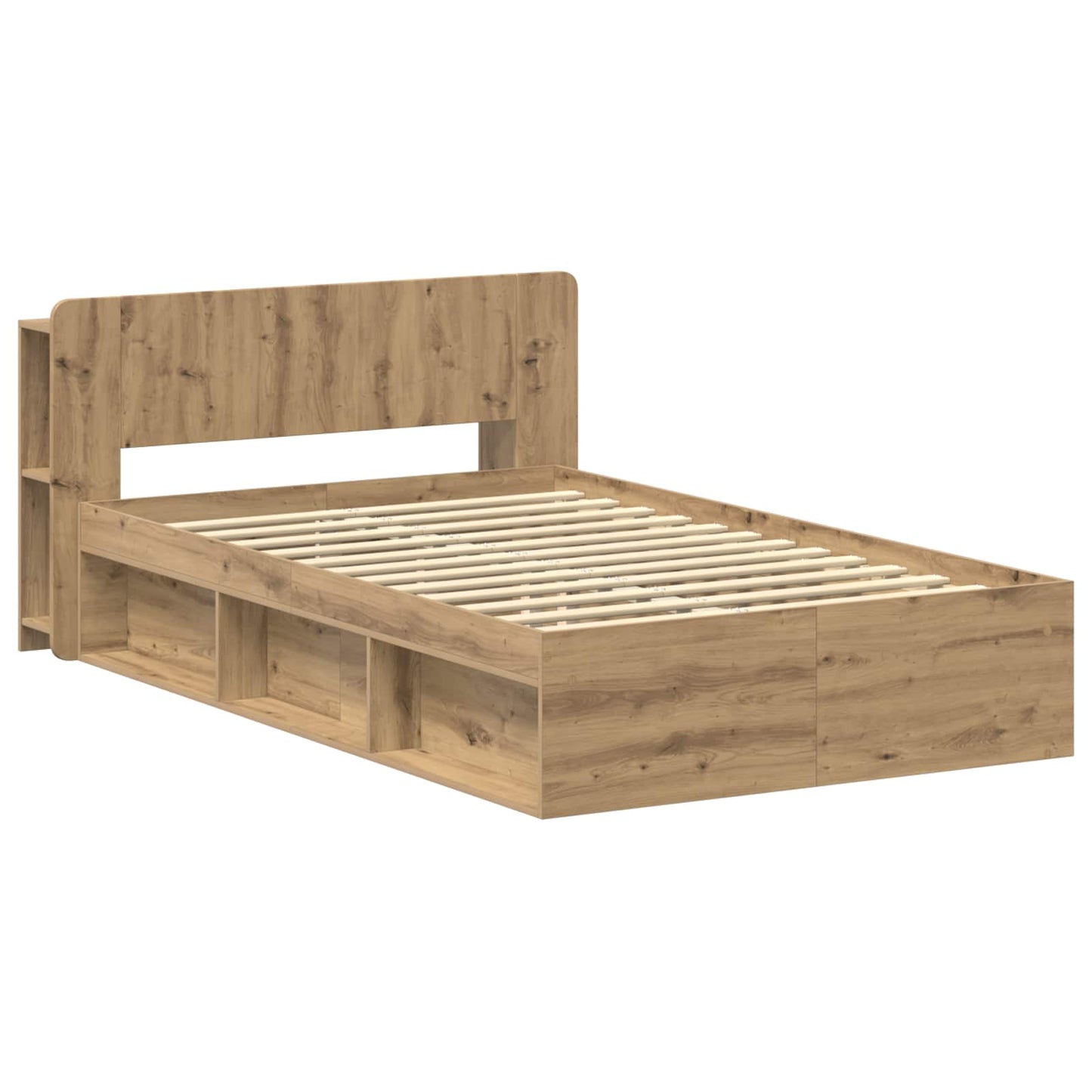 Bed Frame with Storage Artisan Oak 120 x 200 cm Engineered Wood