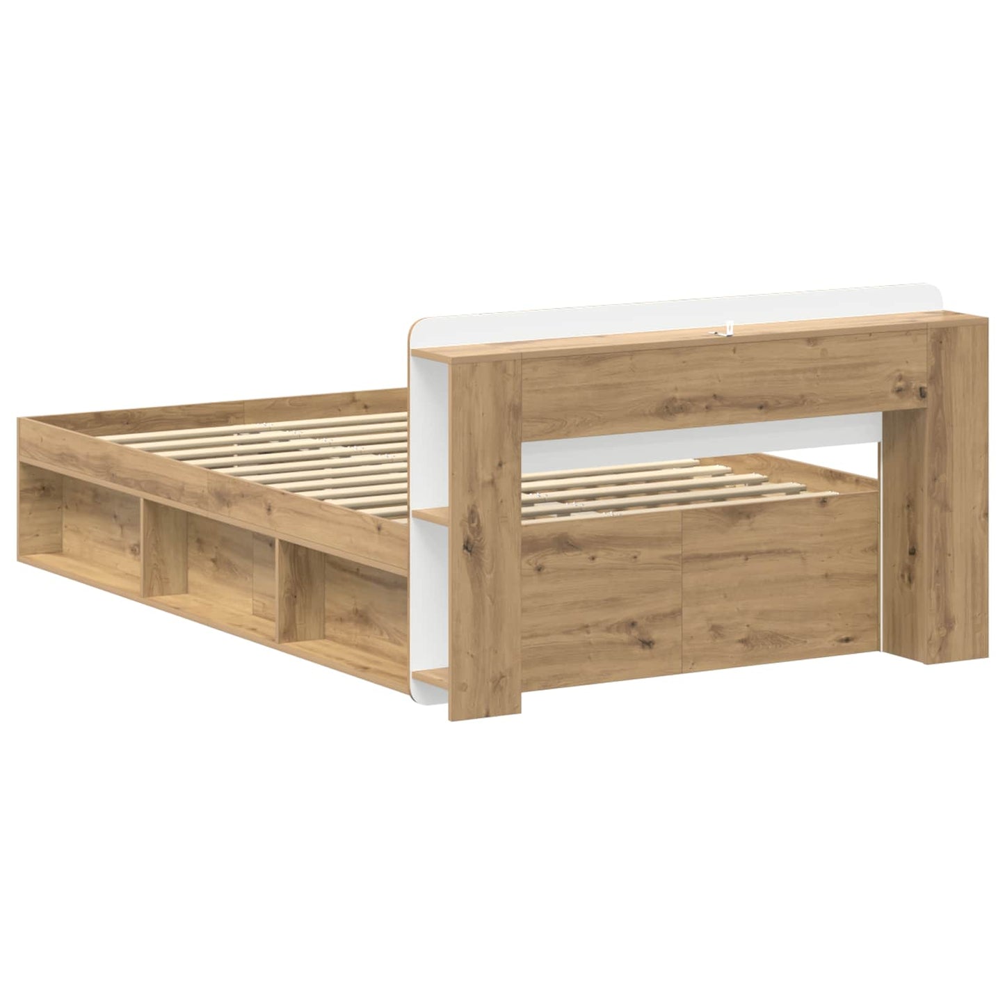 Bed Frame with Storage Artisan Oak 120 x 200 cm Engineered Wood