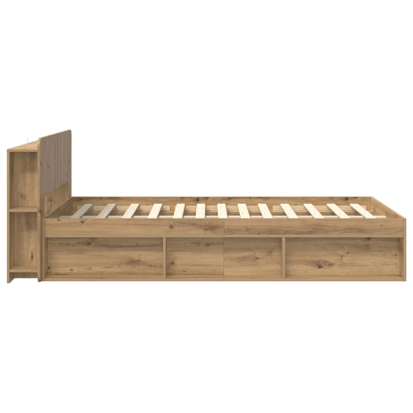 Bed Frame with Storage Artisan Oak 120 x 200 cm Engineered Wood
