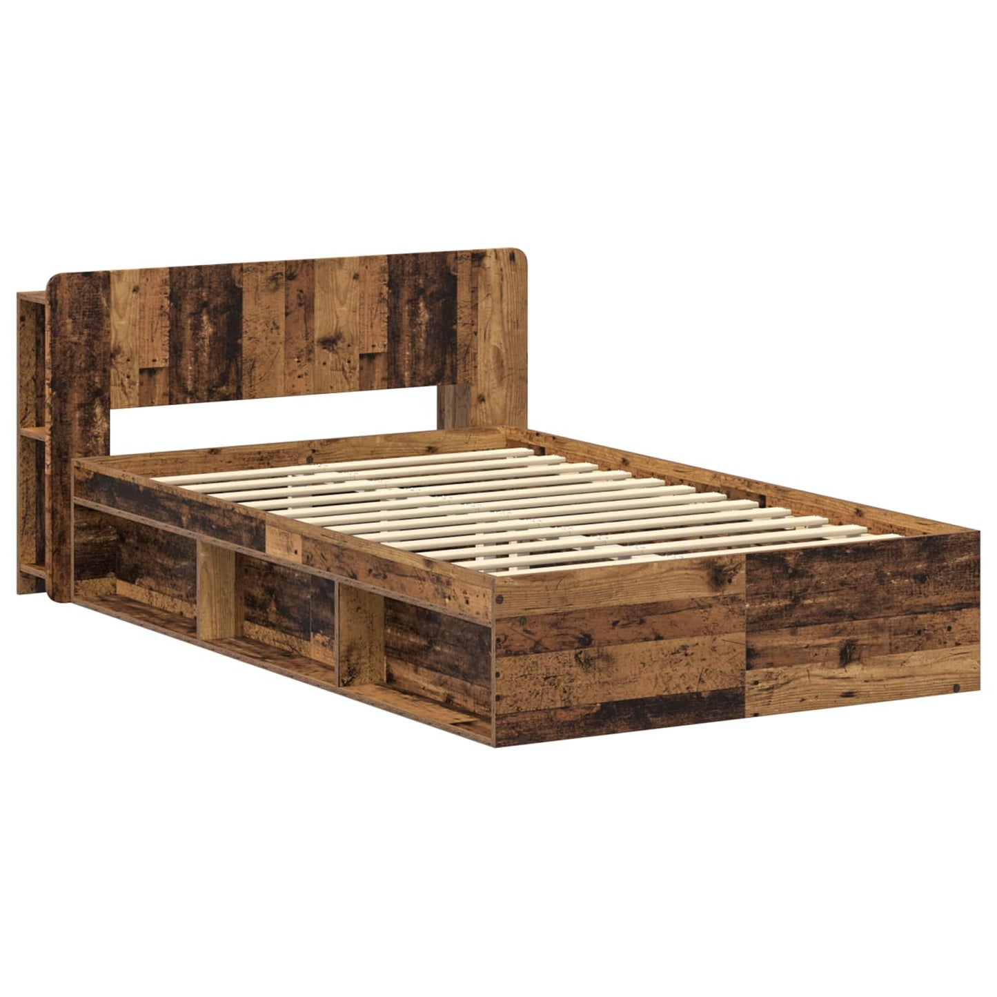 Bed Frame with Storage Old Wood 120 x 200 cm Engineered Wood