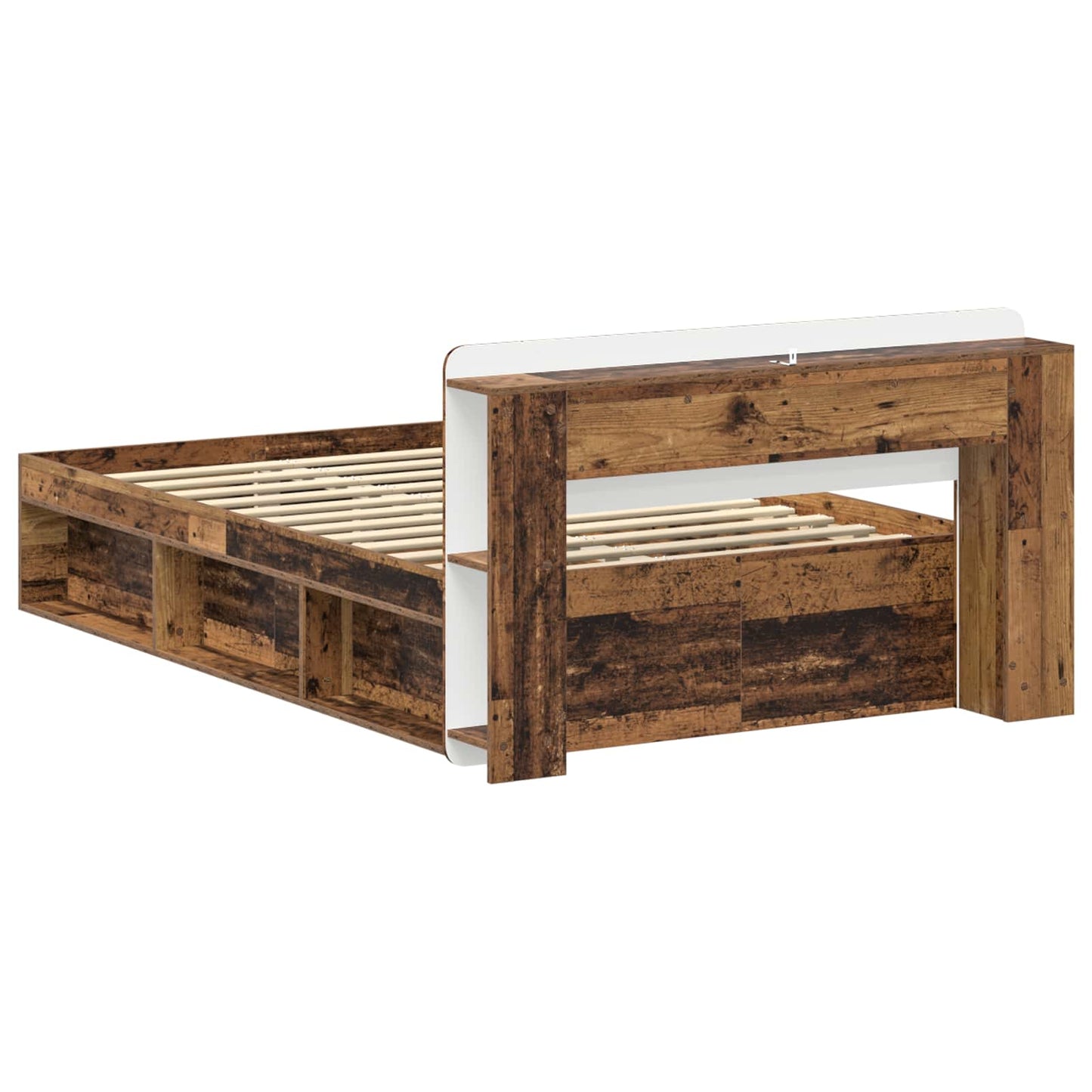 Bed Frame with Storage Old Wood 120 x 200 cm Engineered Wood