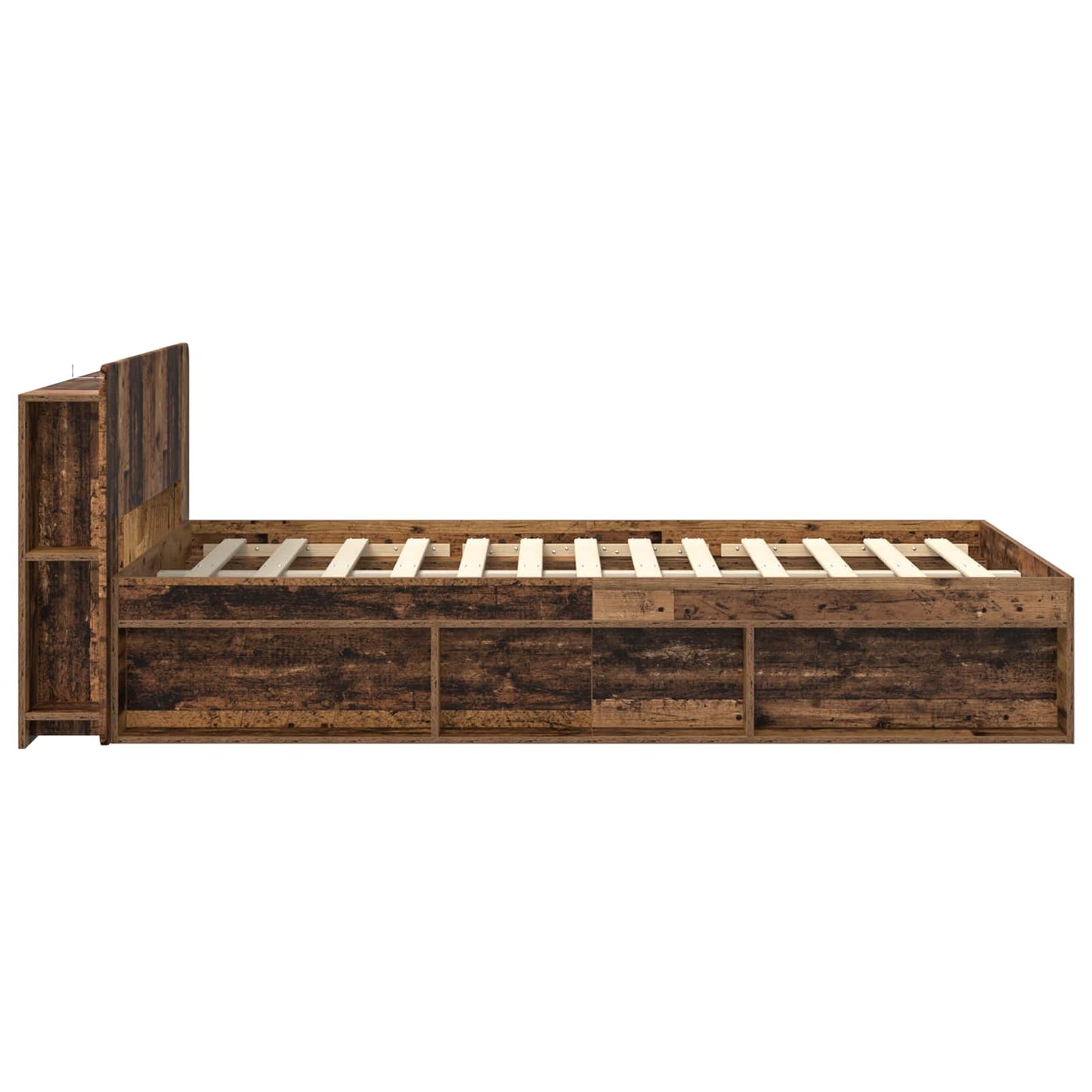 Bed Frame with Storage Old Wood 120 x 200 cm Engineered Wood
