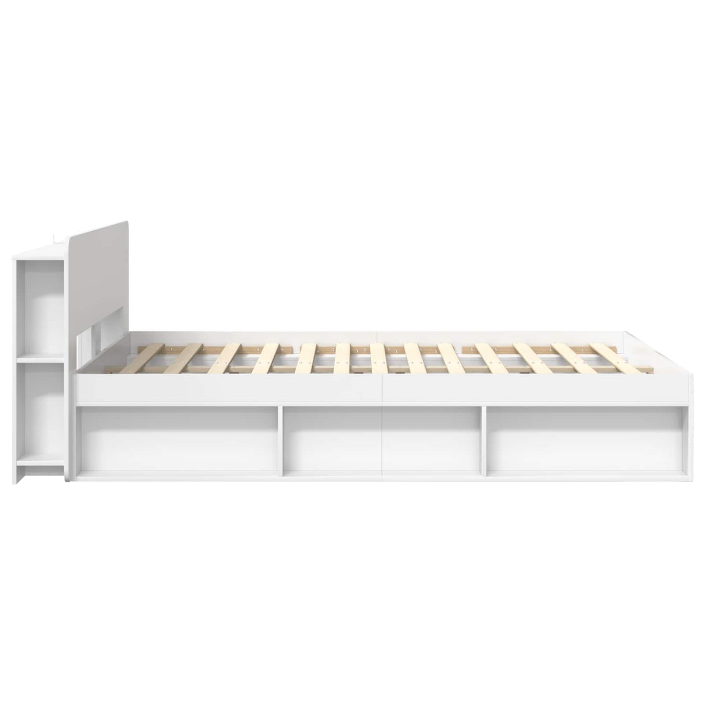 Bed Frame with Storage White 160 x 200 cm Engineered Wood