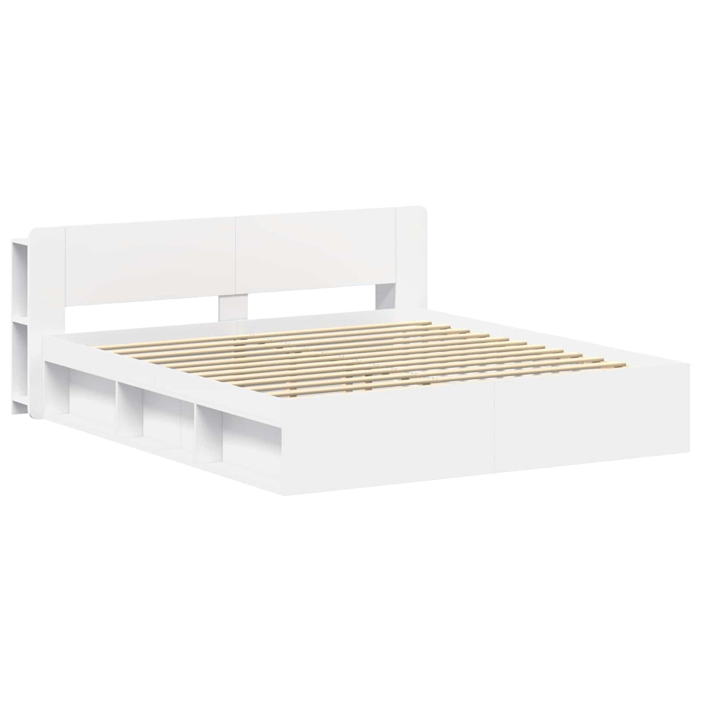 Bed Frame with Storage White 180 x 200 cm Engineered Wood