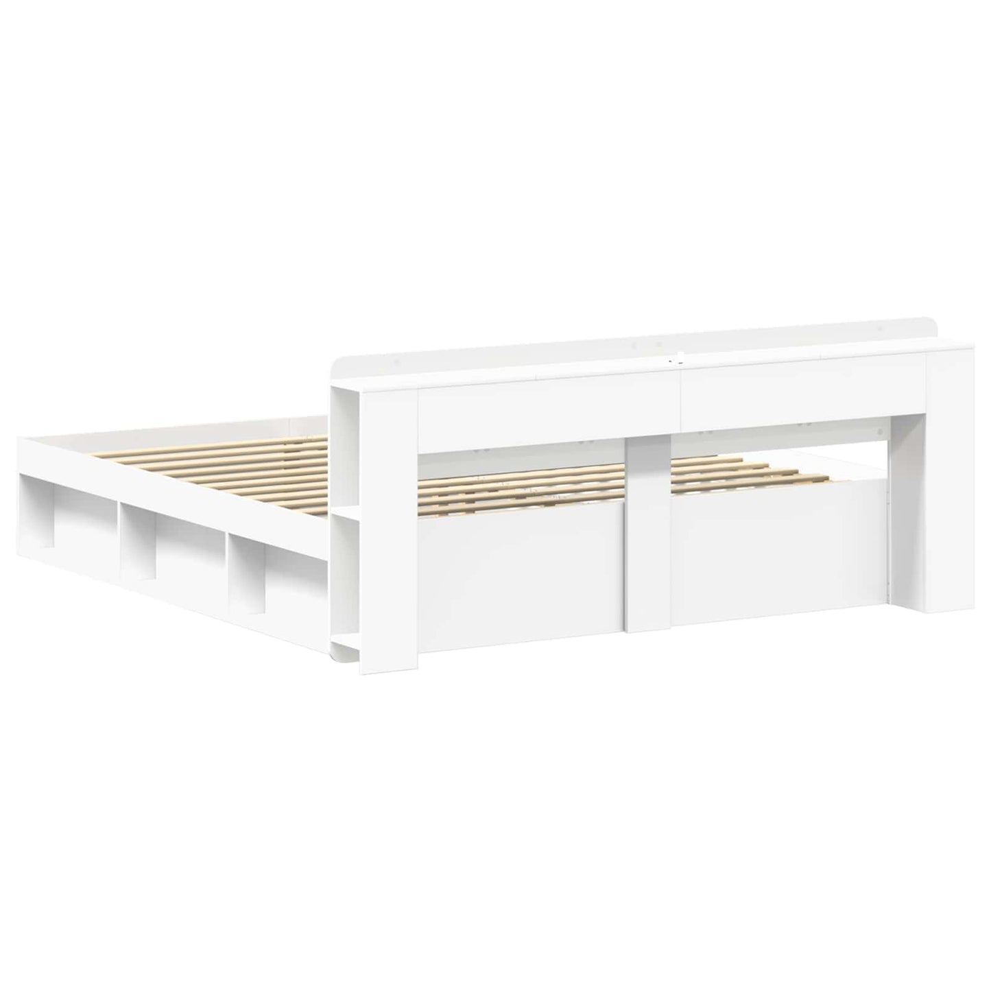 Bed Frame with Storage White 180 x 200 cm Engineered Wood