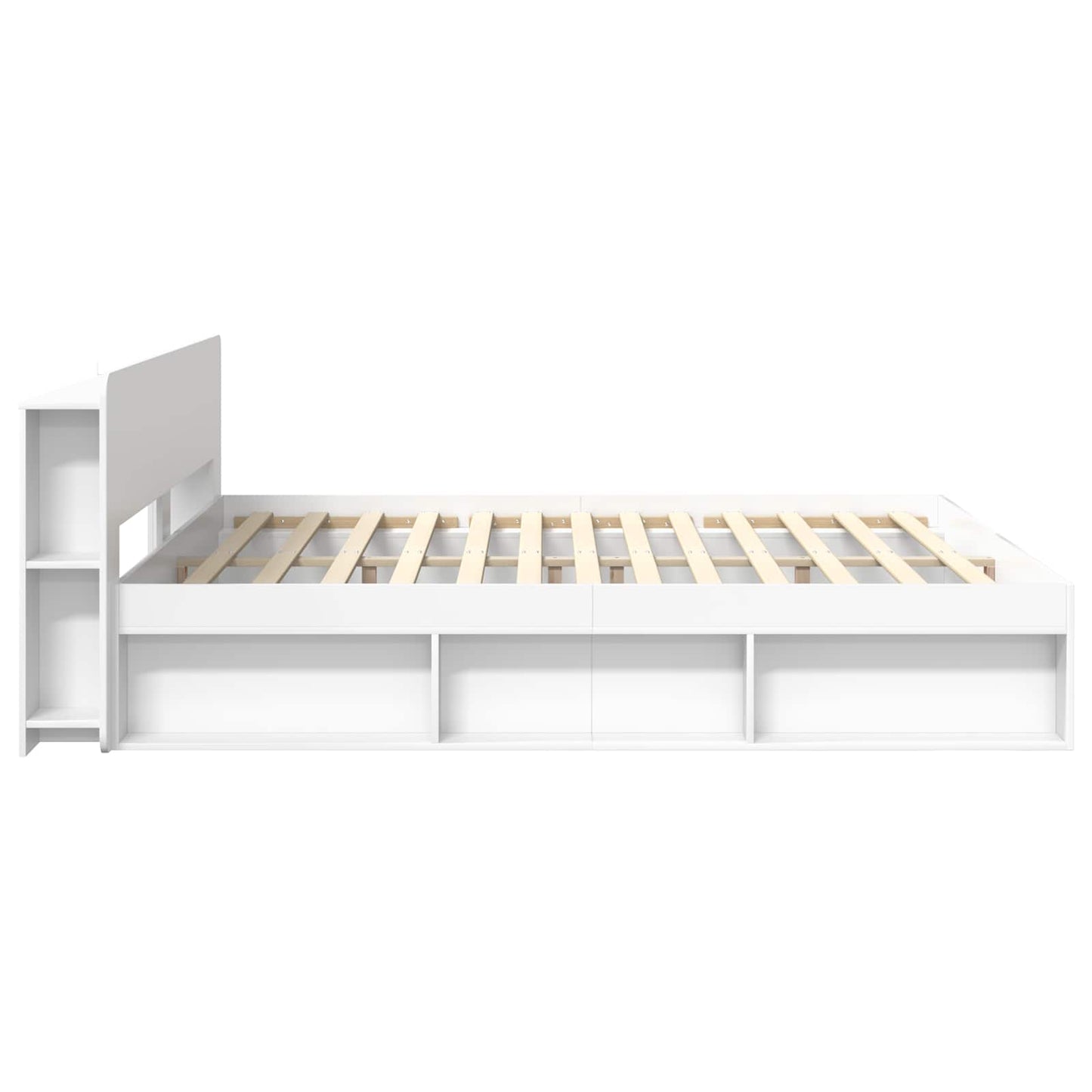 Bed Frame with Storage White 180 x 200 cm Engineered Wood