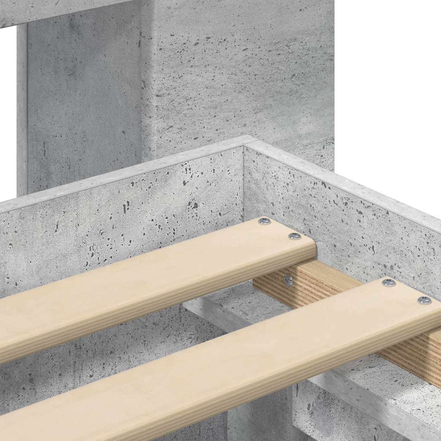 Bed Frame with Storage with Headboard Concrete Grey 80 x 200 cm