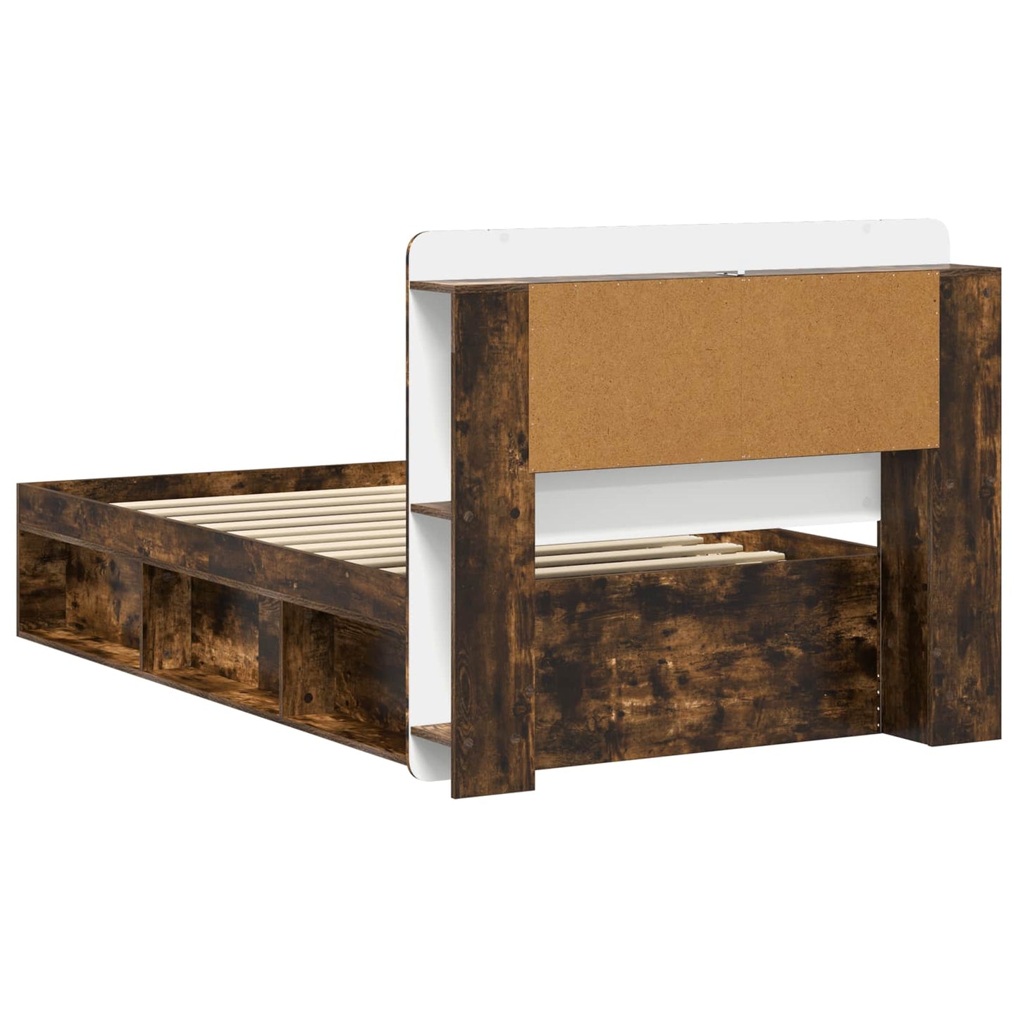 Bed Frame with Storage Smoked Oak 80 x 200 cm Engineered Wood