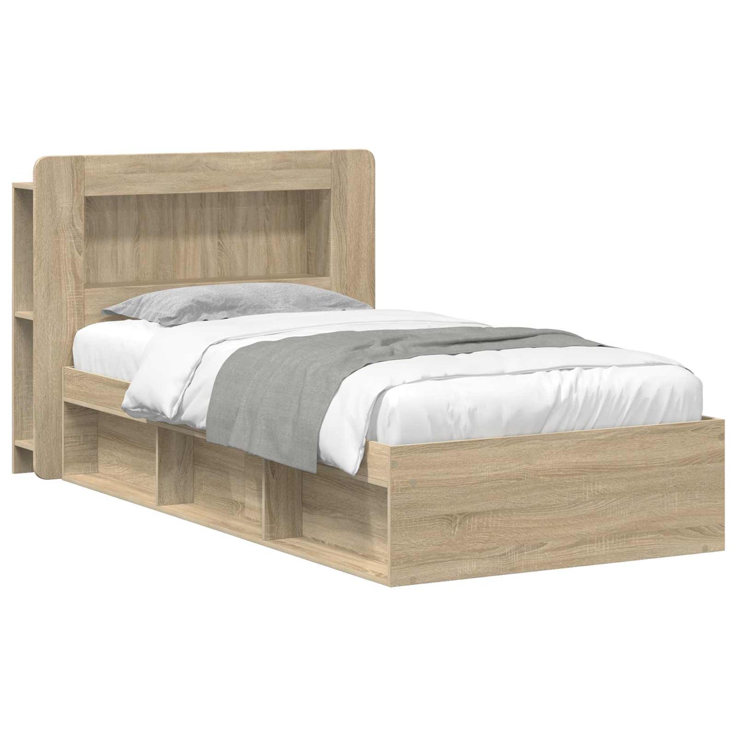 Bed Frame with Storage Sonoma Oak 90 x 190 cm Engineered Wood