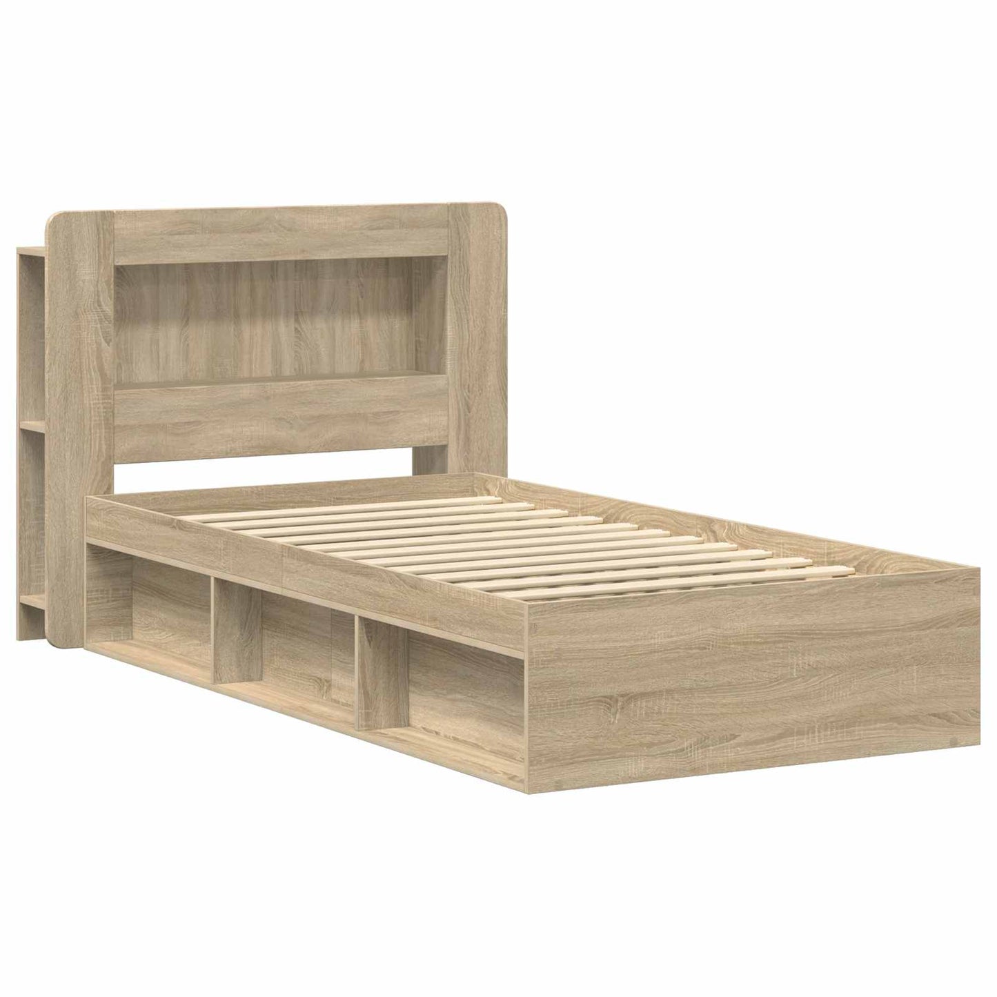 Bed Frame with Storage Sonoma Oak 90 x 190 cm Engineered Wood
