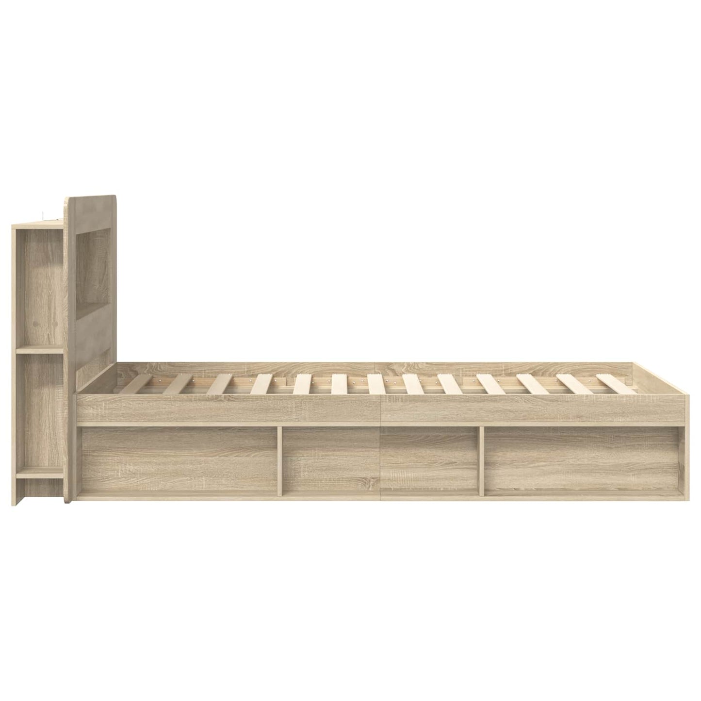 Bed Frame with Storage Sonoma Oak 90 x 190 cm Engineered Wood