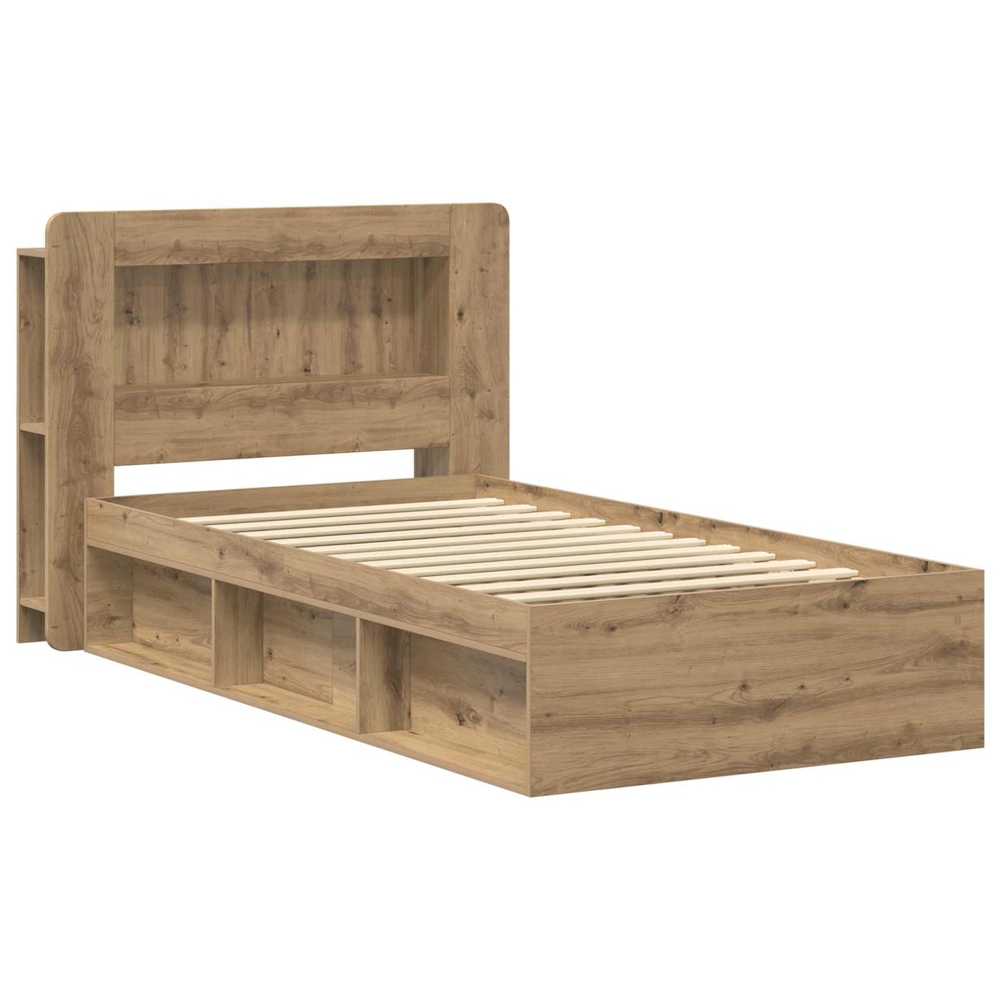 Bed Frame with Storage Artisan Oak 100 x 200 cm Engineered Wood