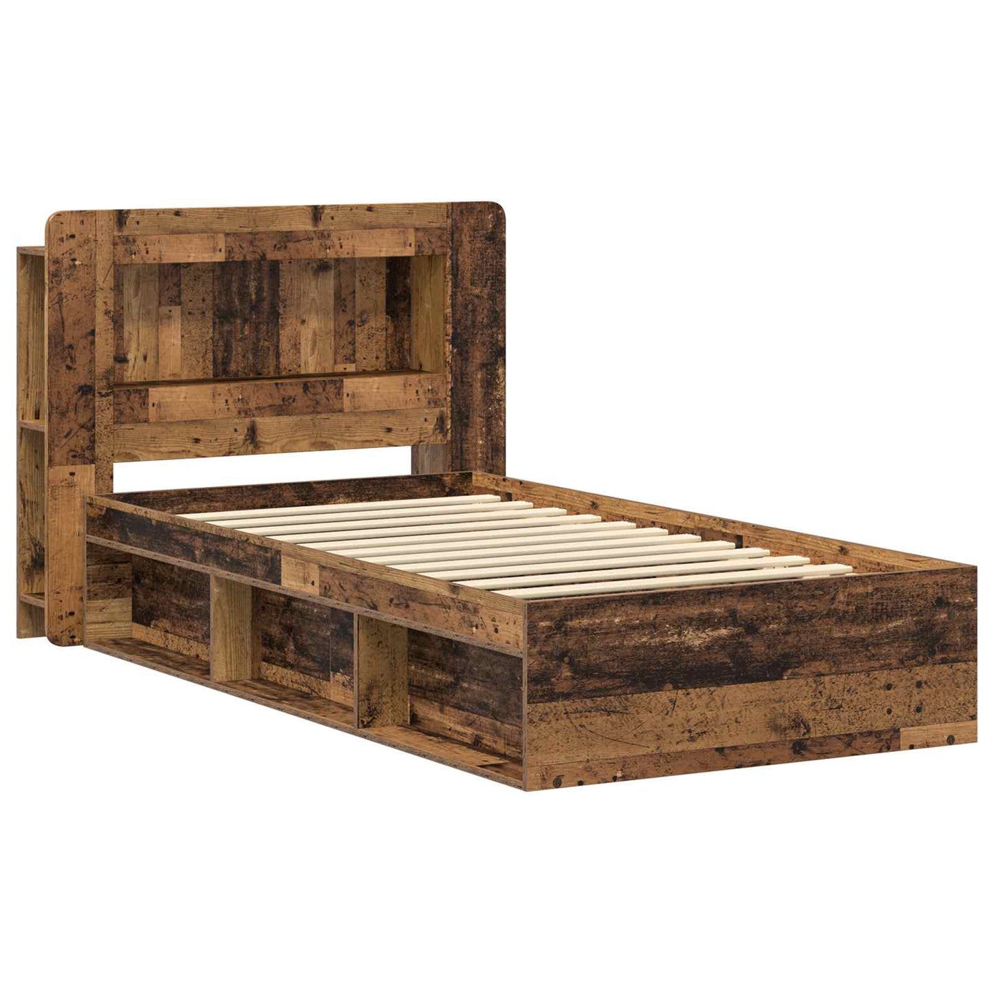 Bed Frame with Storage Old Wood 90 x 200 cm Engineered Wood