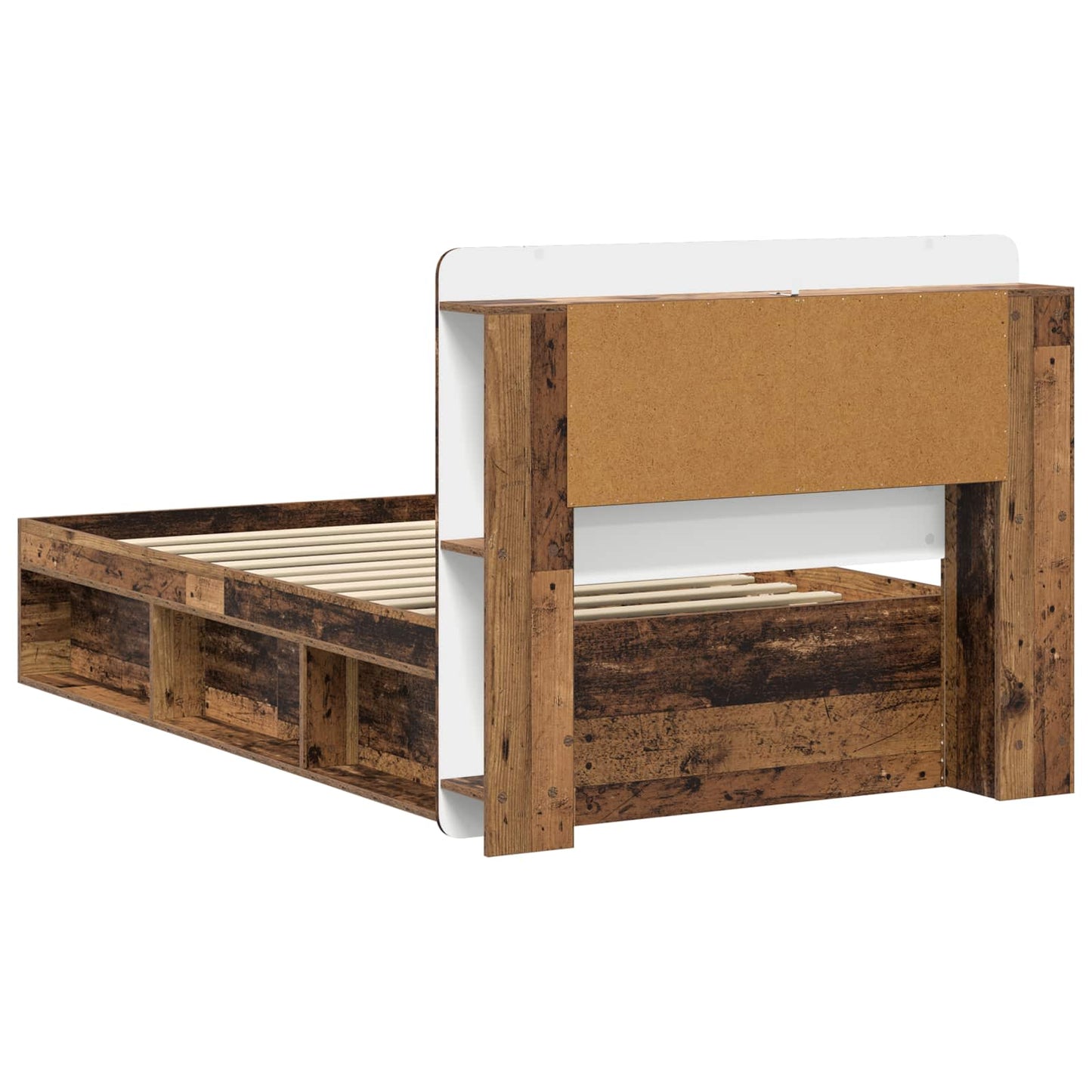 Bed Frame with Storage Old Wood 90 x 200 cm Engineered Wood